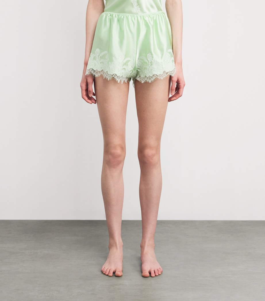 Silk Lace Pyjama Shorts PEPPERMINT/WHITE Image 3