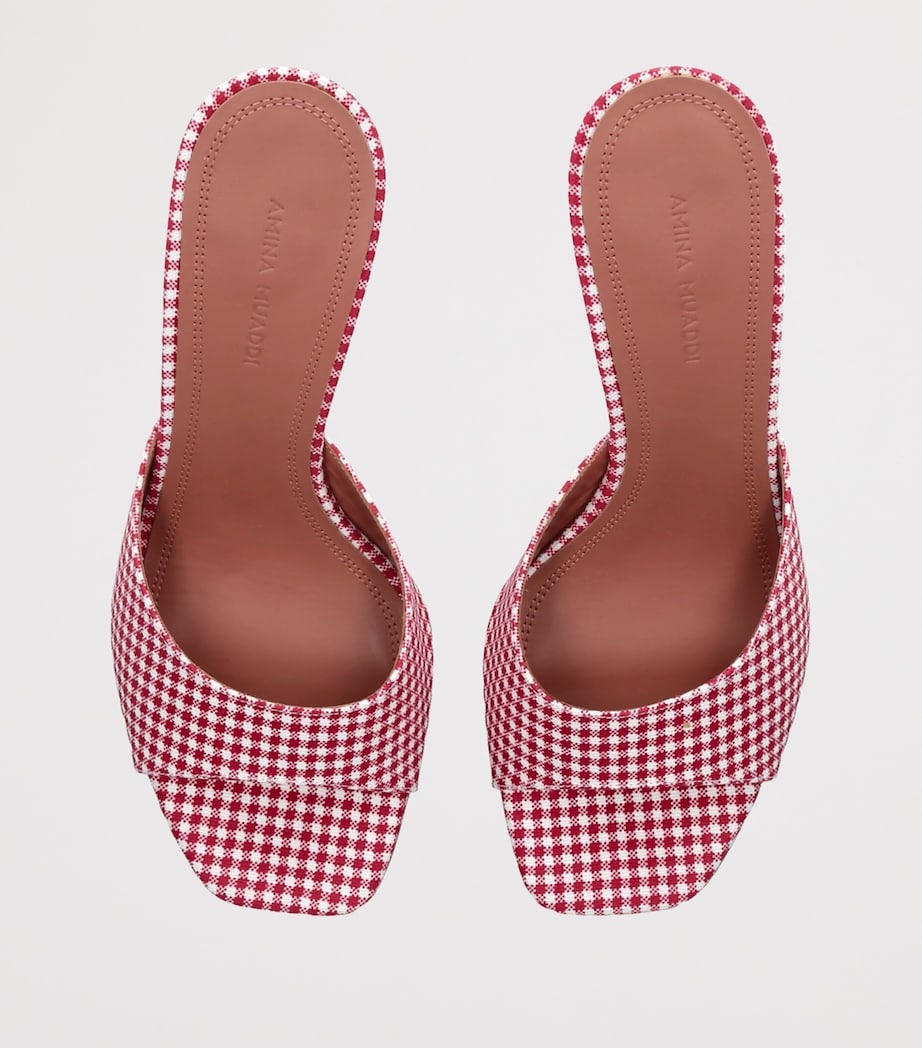 Amina Muaddi Houndstooth Lupita Mules 70 White/red Image 4