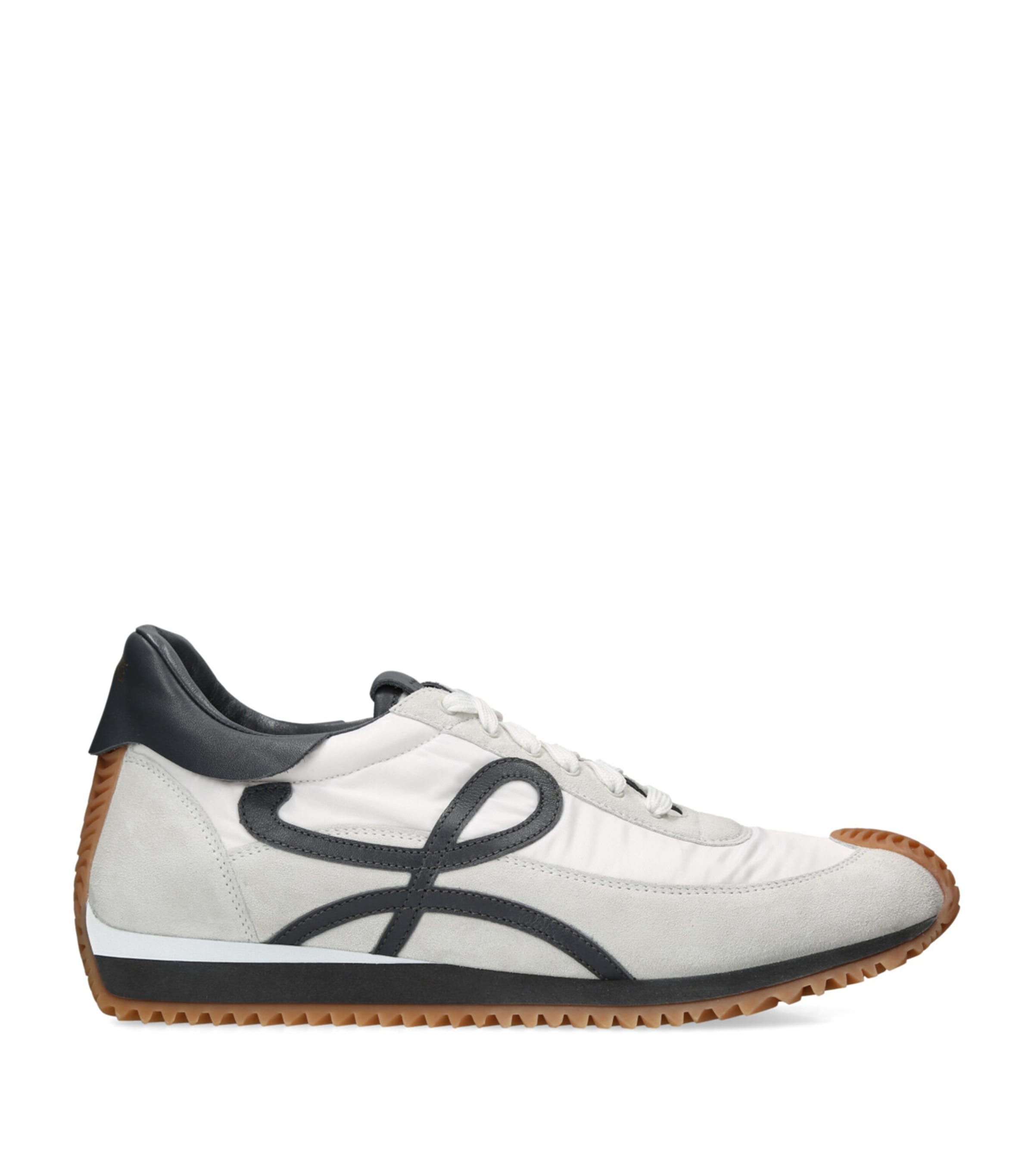 Loewe Flow Runner Monogram-embroidered Suede Low-top Trainers In White
