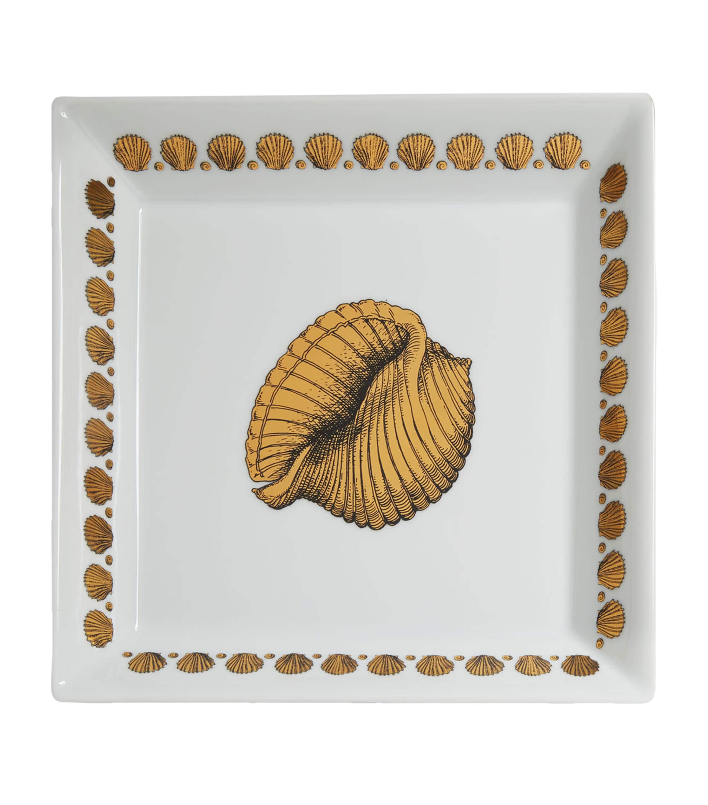 Fornasetti Square Plate Giro Di Conchiglie