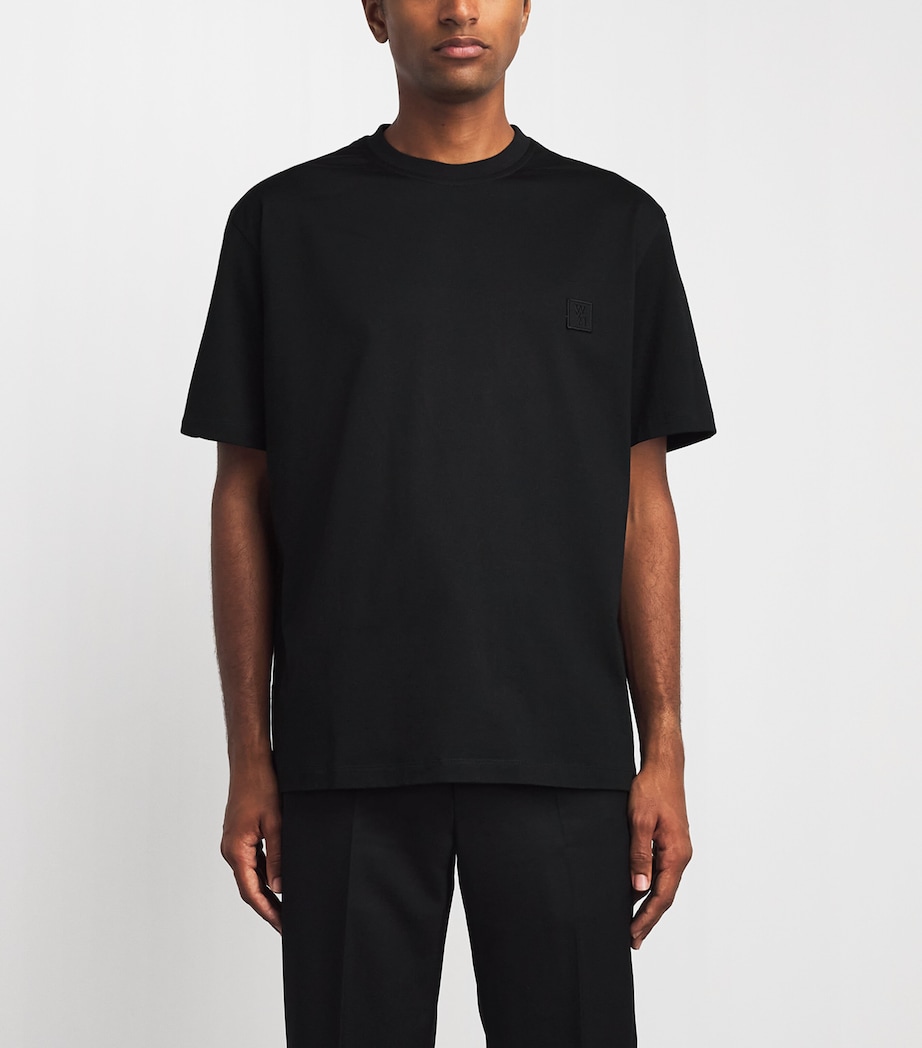 Wooyoungmi Mens Cotton Graphic Print T-Shirt Black Image 4