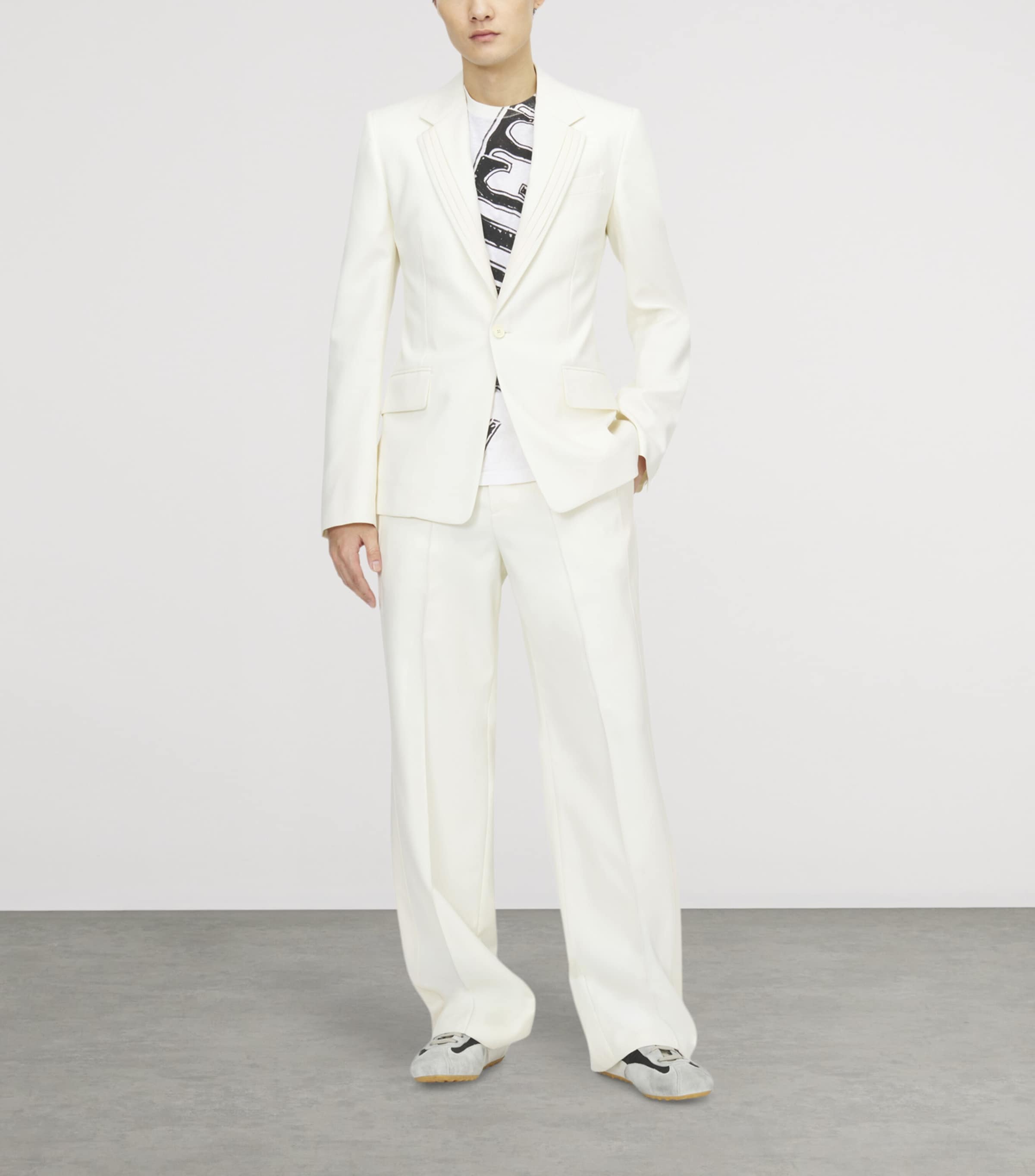 McQueen Mens Wool Wide-Leg Trousers Image 2