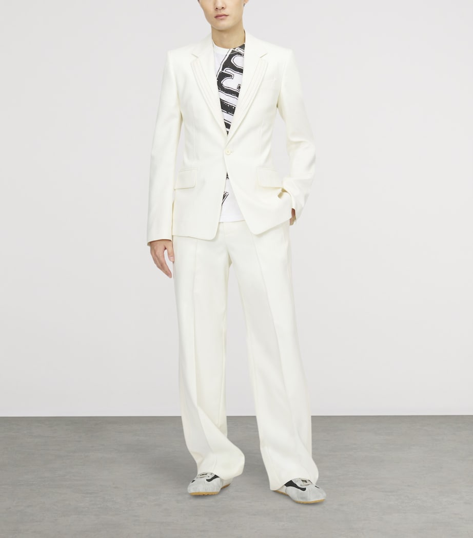 McQueen Mens Wool Wide-Leg Trousers Image 2