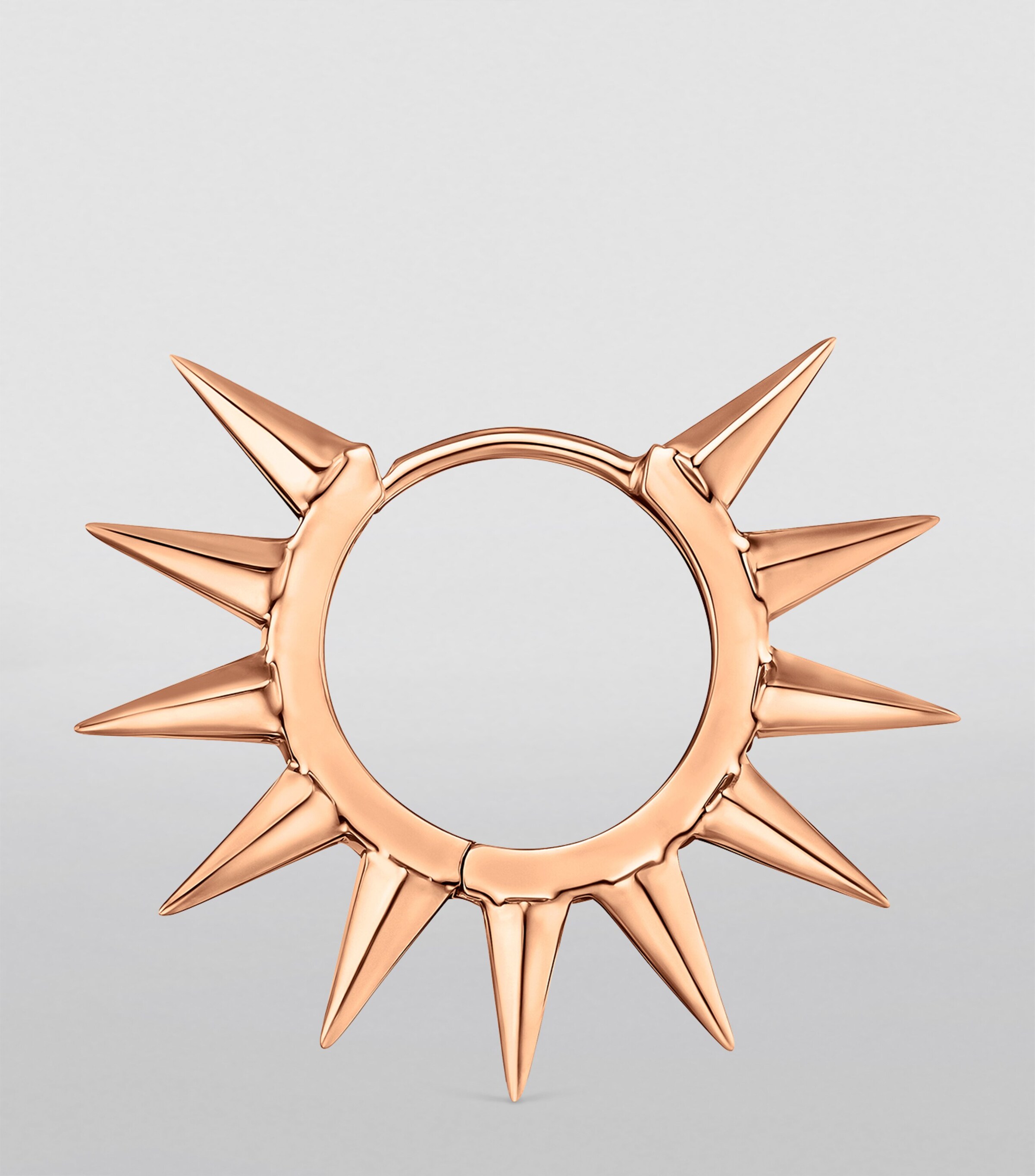 Rose Gold Metal Mohawk Hoop Earring (8mm) ROSE GOLD Image 2