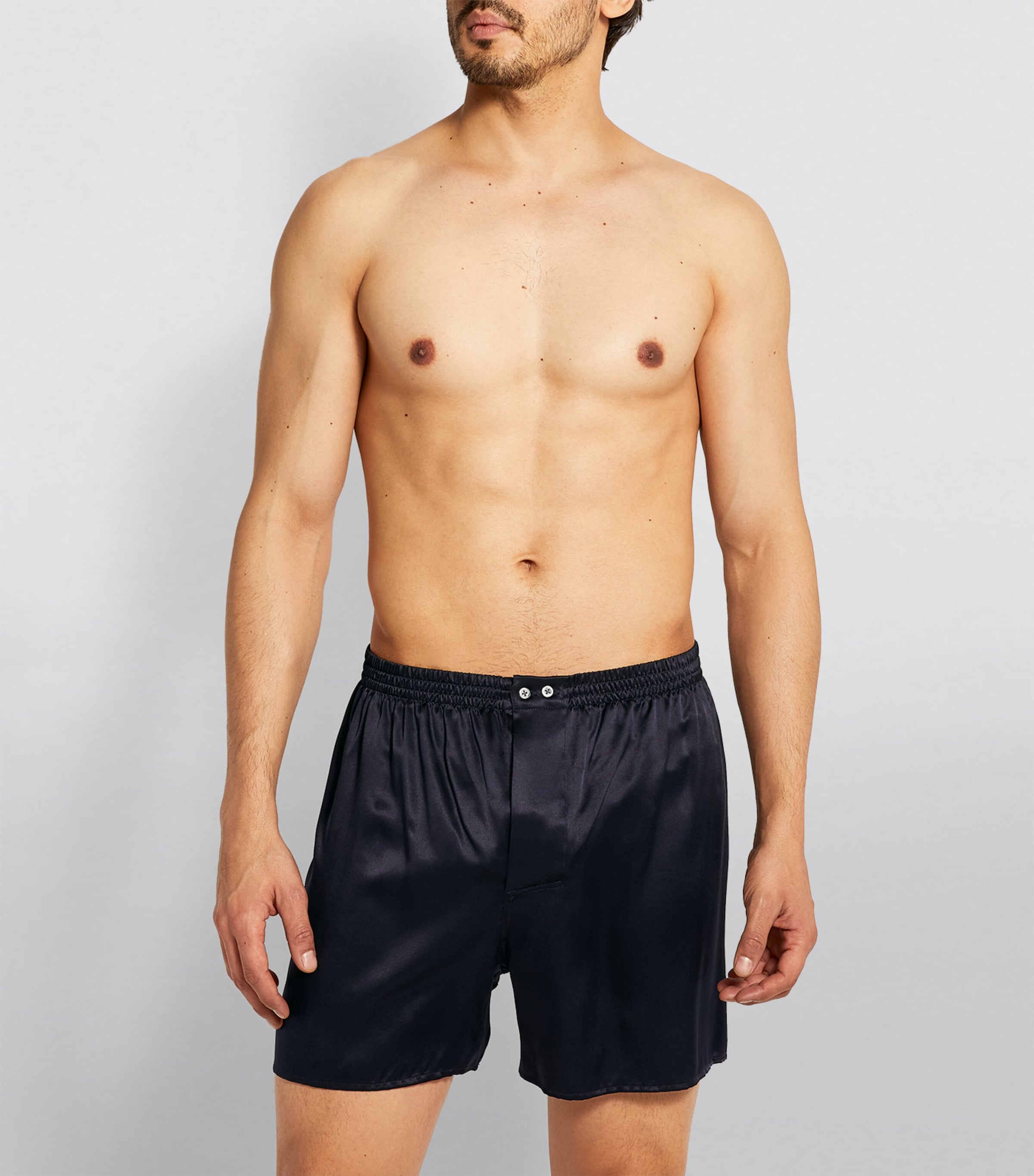 Silk Boxers 447 NAVY Image 2