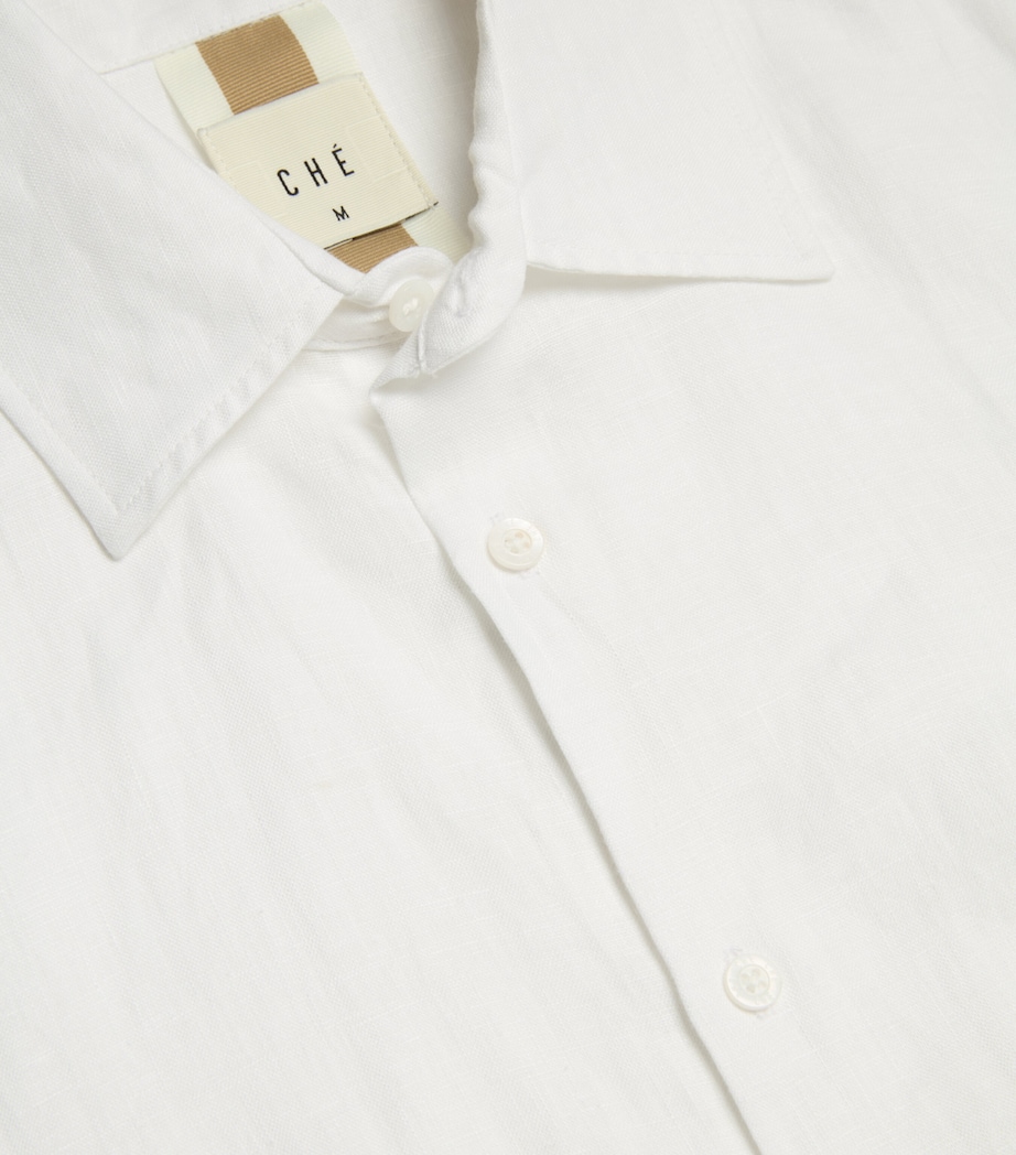 Linen Slim Fit Shirt WHITE Image 2