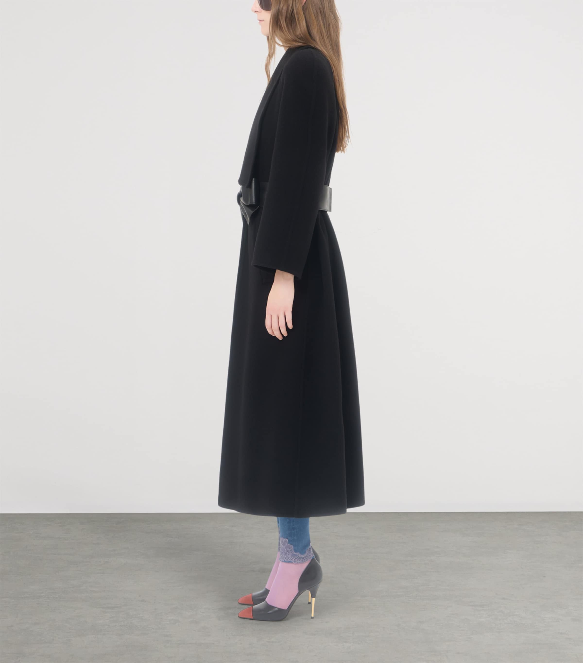 Valentino Womens Virgin Wool-Cashmere Belted Coat Image 4