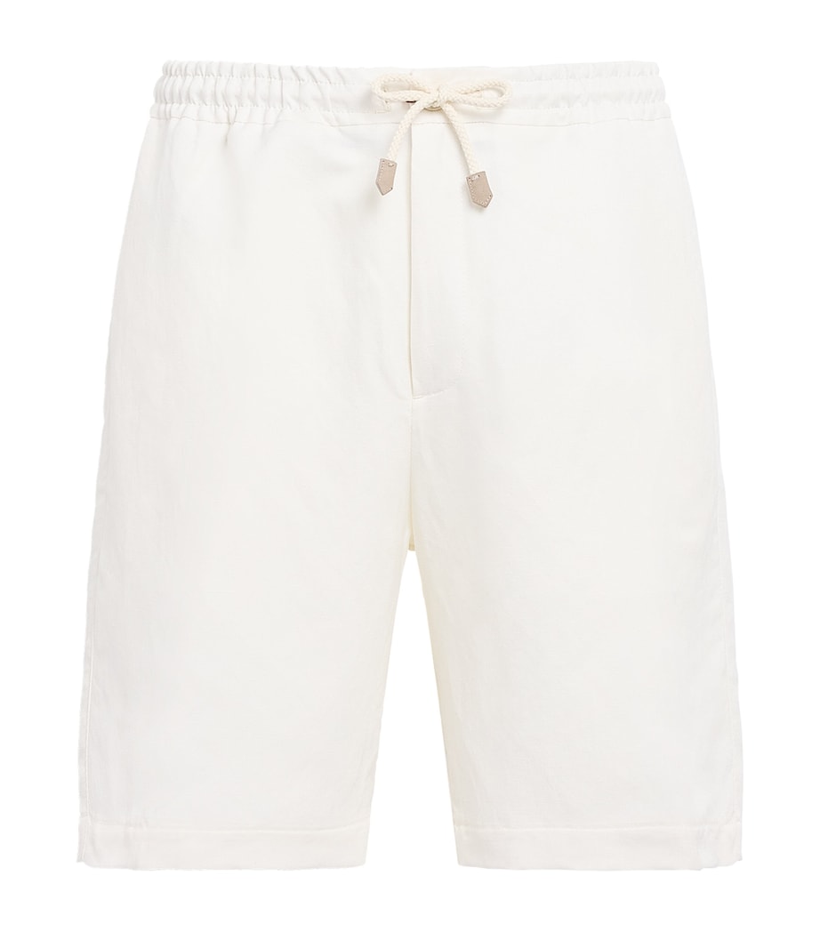 Canali Mens Linen-Silk Drawstring Shorts Image 1