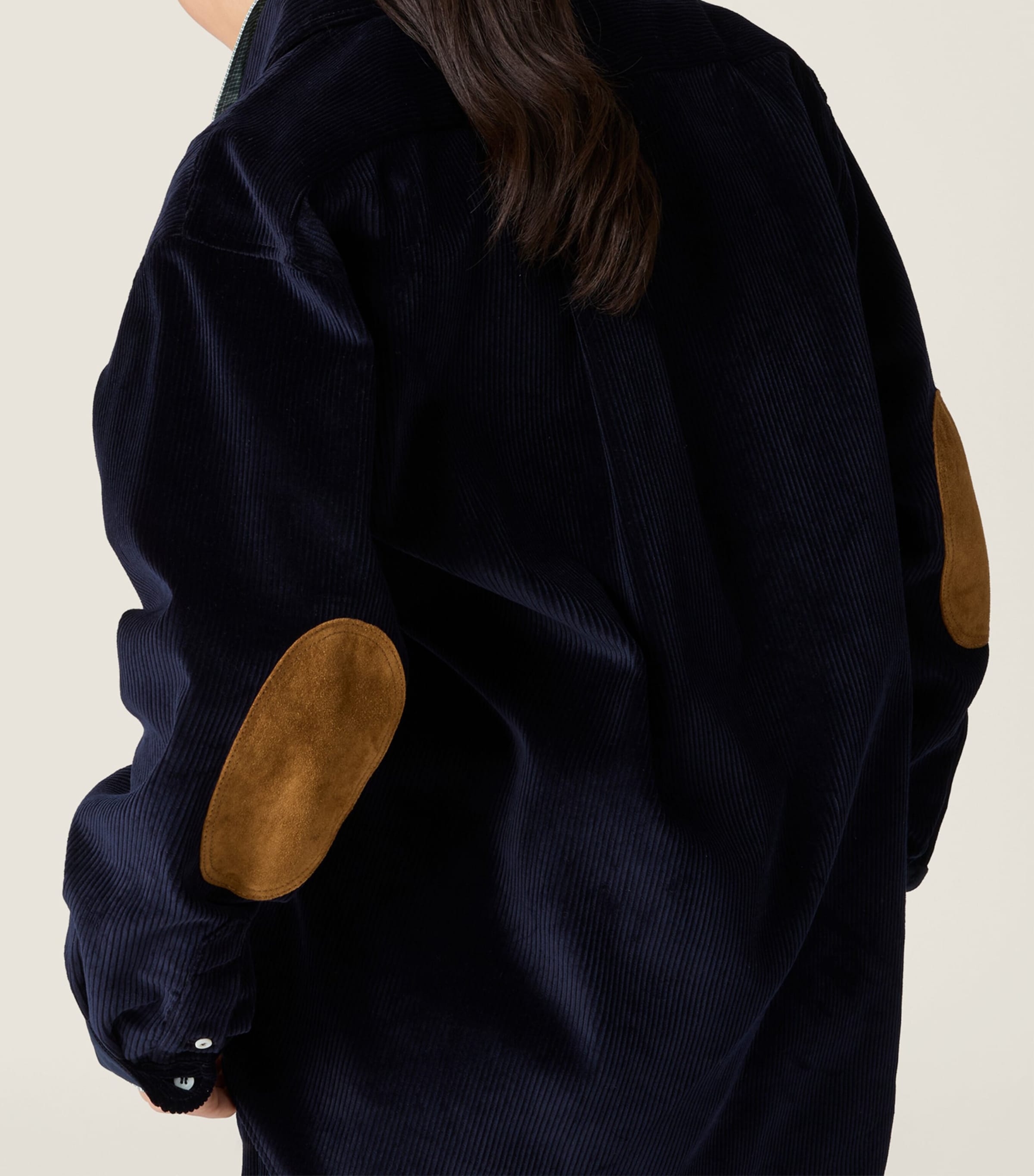 Corduroy Suede-Trim Shirt F0008 Image 5