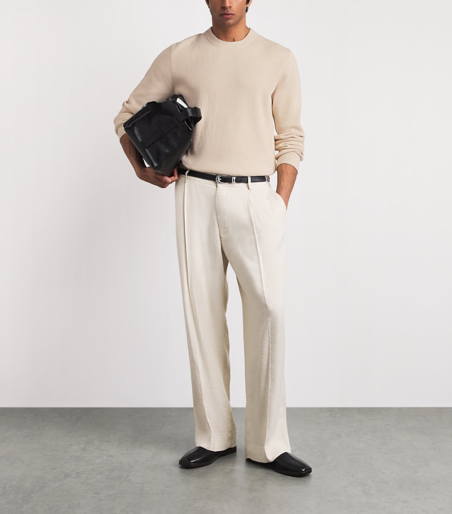 NN07 Mens Soft Ribbed Danny Sweatshirt Ivory Image 2