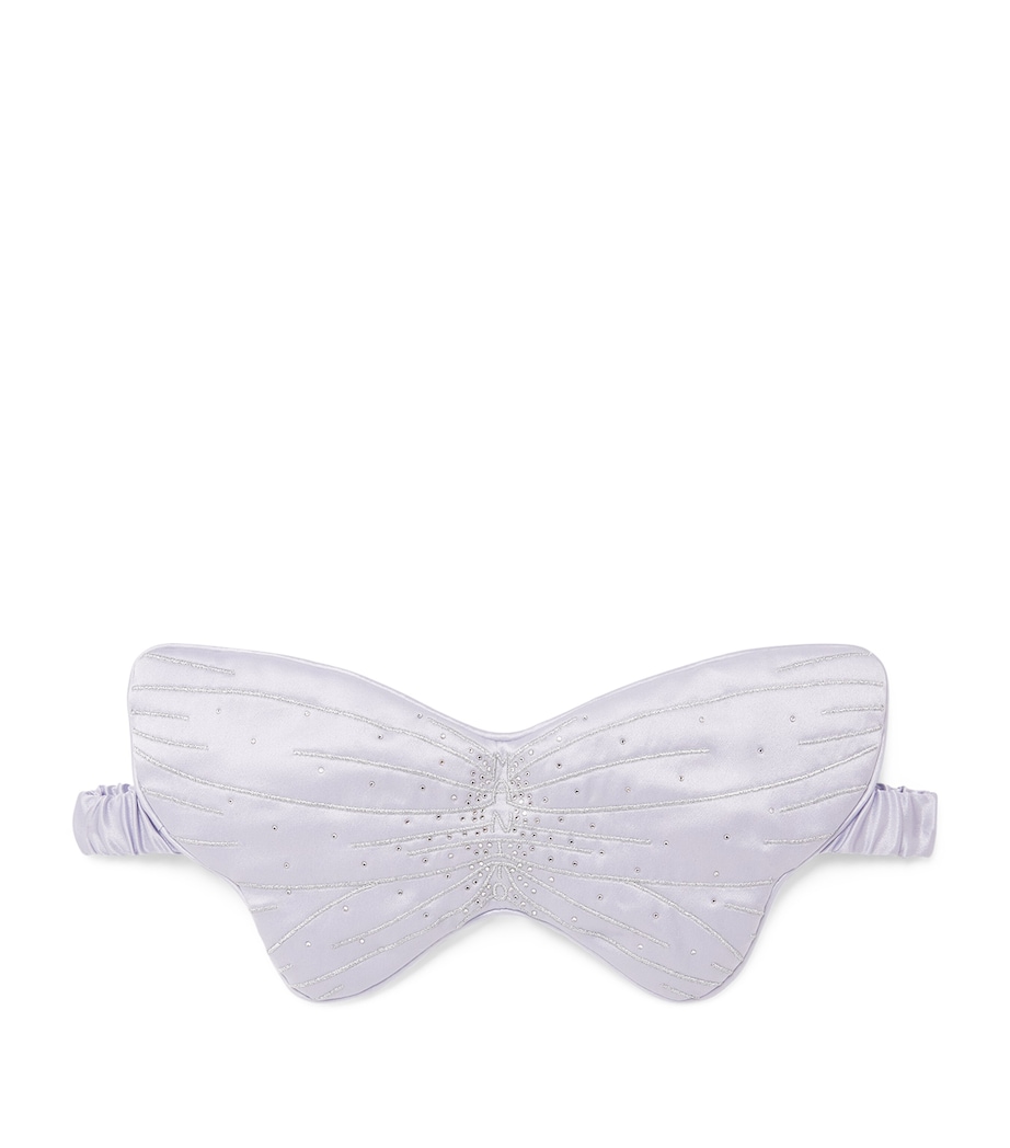 MANITO Womens Mulberry Silk Butterfly Eye Mask Orchid Petal Image 1