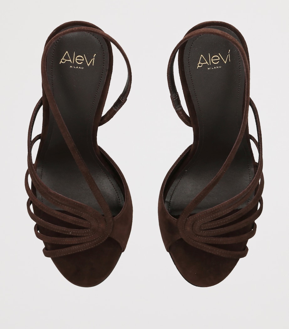 Alevì Suede Star Heeled Sandals 95 Dark Brown Image 3