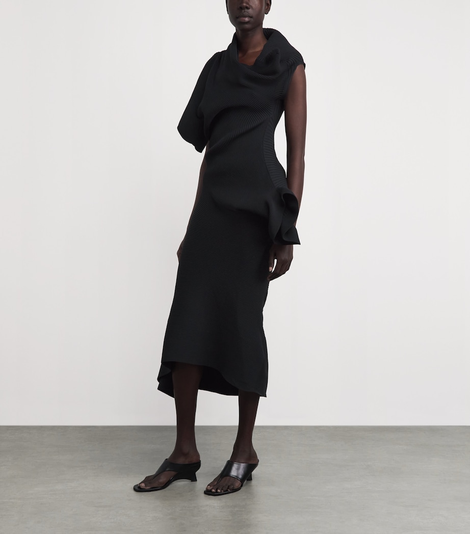 Issey Miyake Black Asymmetric Life Form Midi Dress | Harrods US Issey Miyake Black Asymmetric Life Form Midi Dress | Harrods US