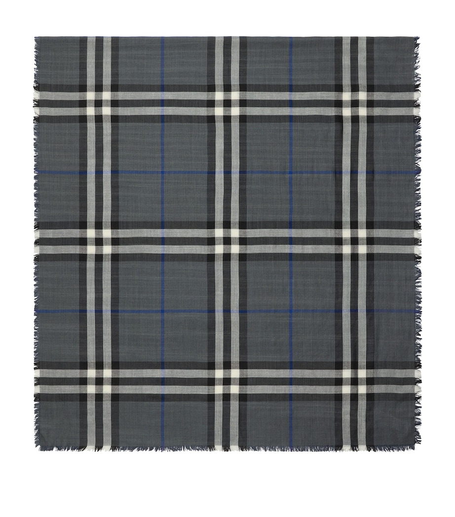 Wool-Silk Reversible Check Scarf MARLBOROUGH GREY/MAS Image 1