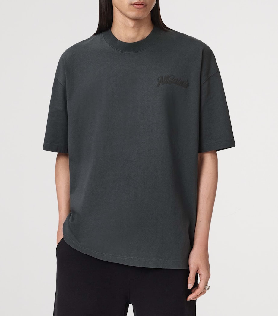 AllSaints Mens Organic Cotton Odyssey T-Shirt Washed Black Image 3