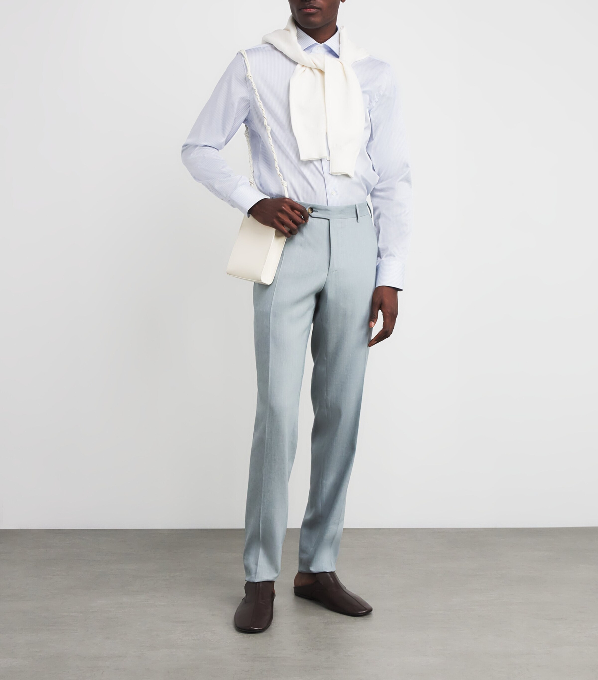 Canali Mens Cotton Stripe Shirt Image 2