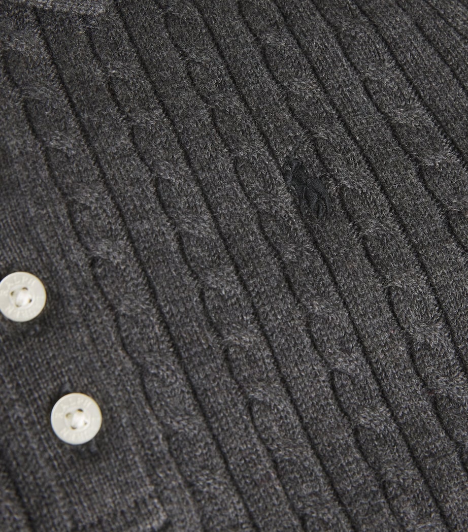 Cable Knit Polo Dress (7-14 Years) GREY HTR Image 3