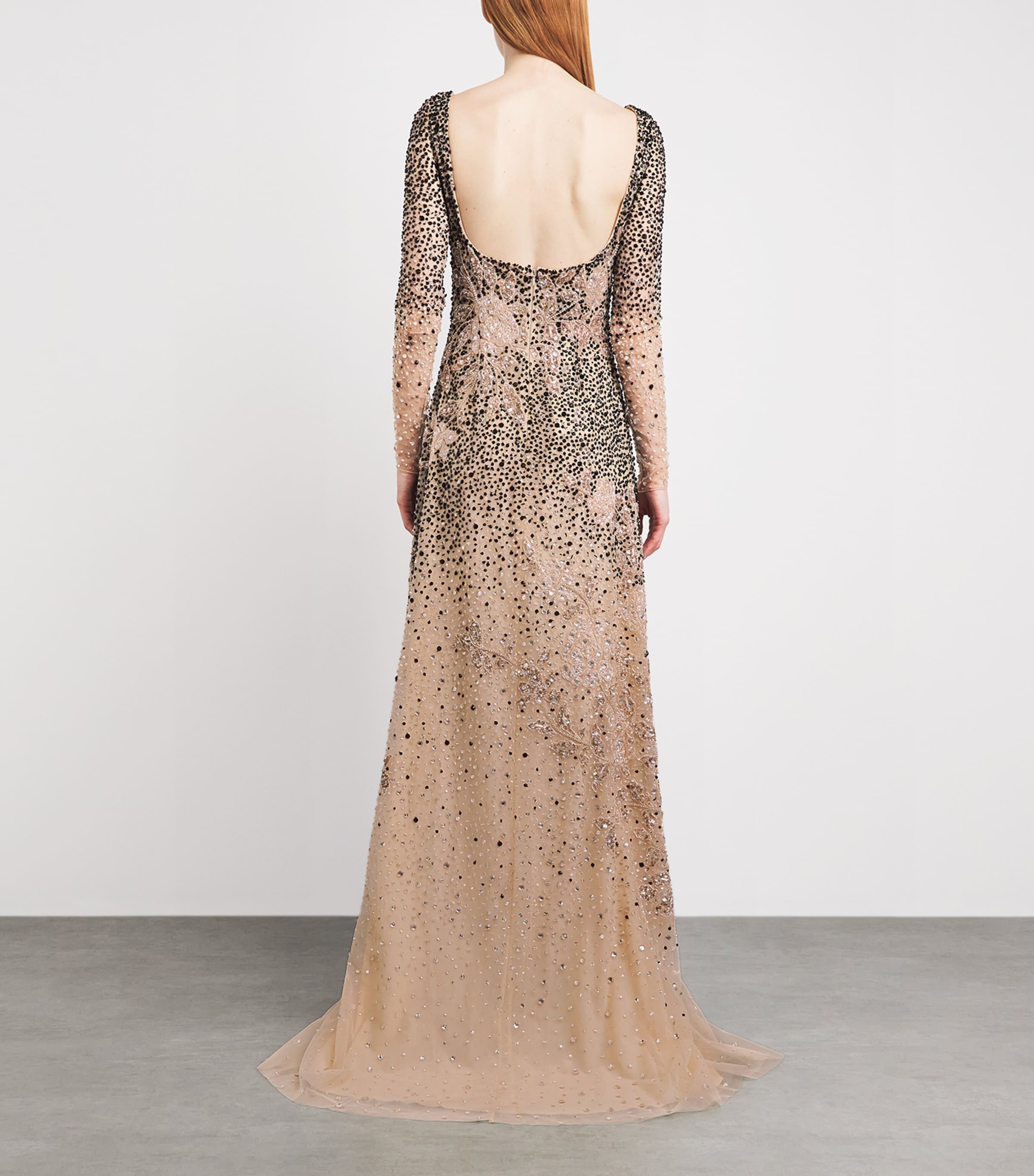 GEORGES HOBEIKA Womens Embellished Gown Nomad Beige Image 4