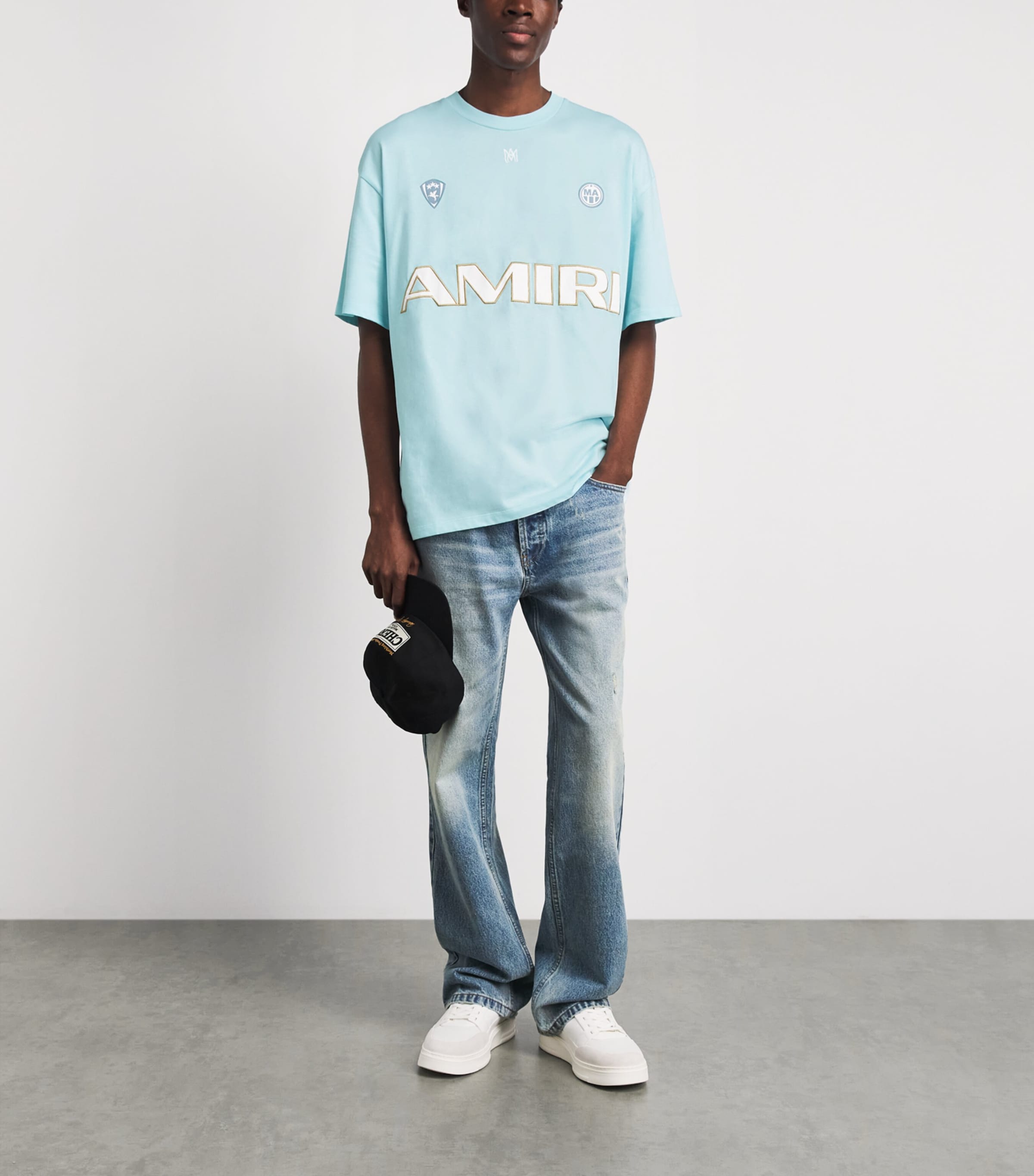 AMIRI Mens Cotton Sport 94 T-Shirt Sky Image 2