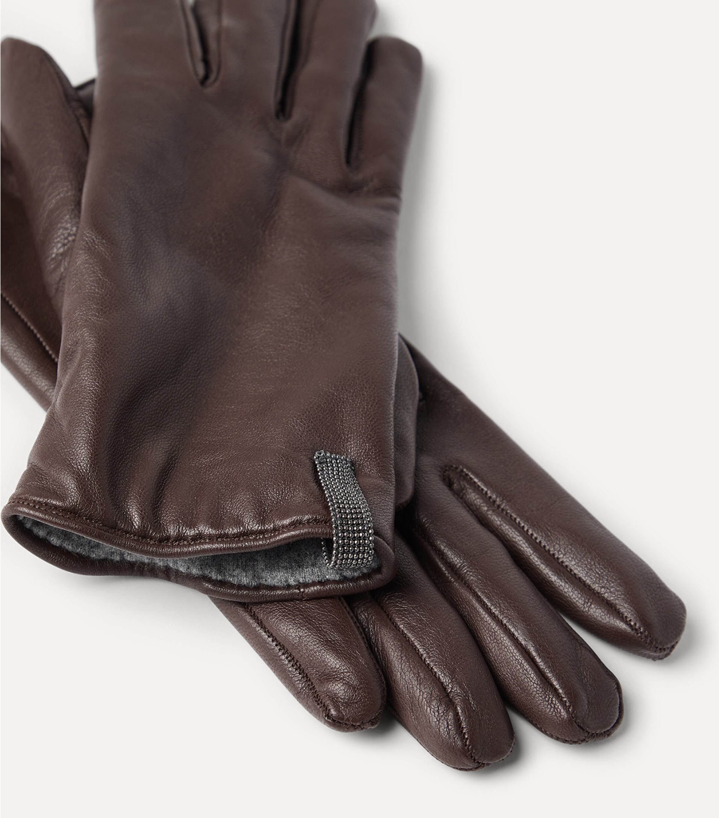 Brunello Cucinelli Nappa Leather Monili Gloves Image 3