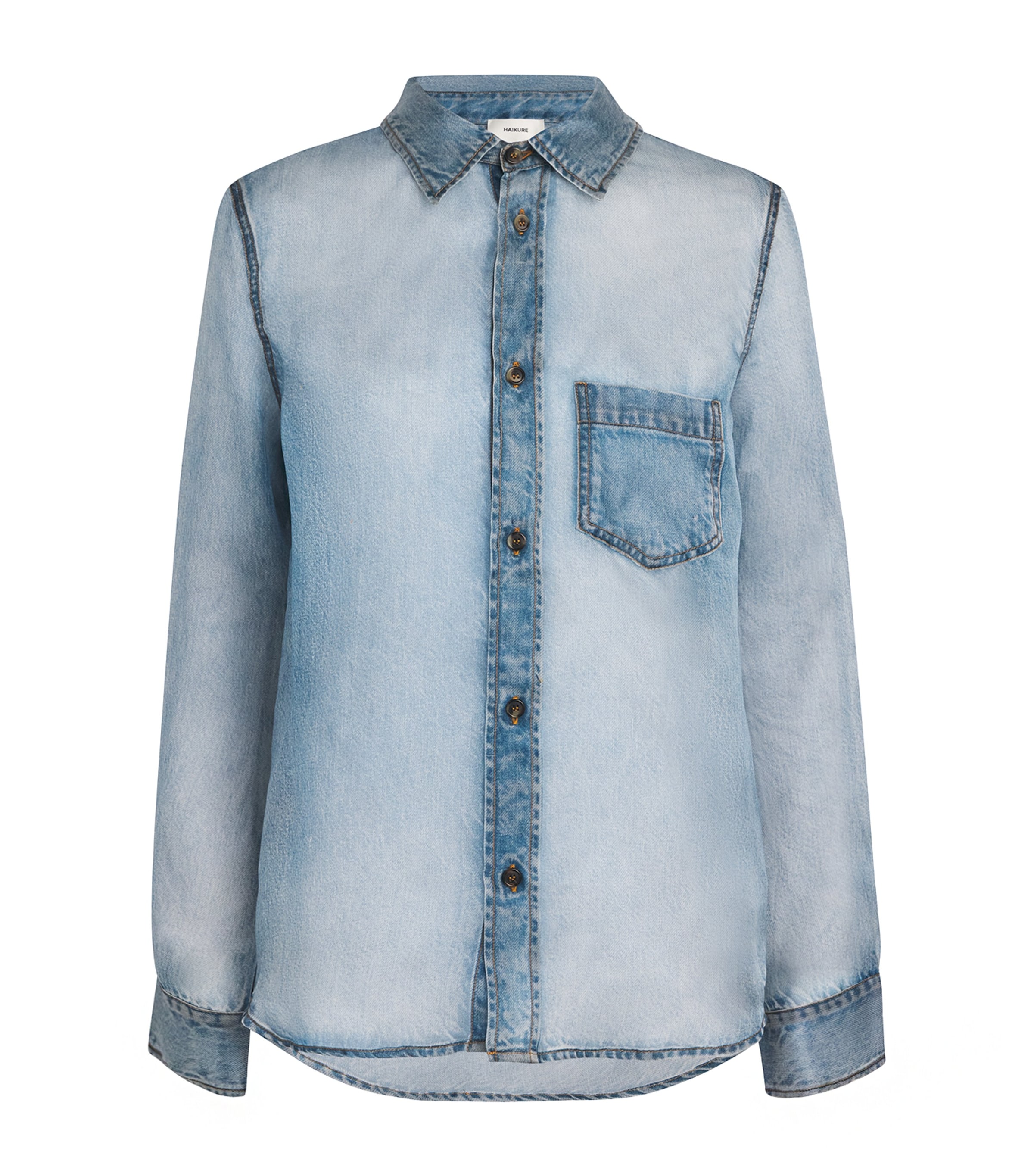 Haikure Silk Denim-print Ronda Shirt