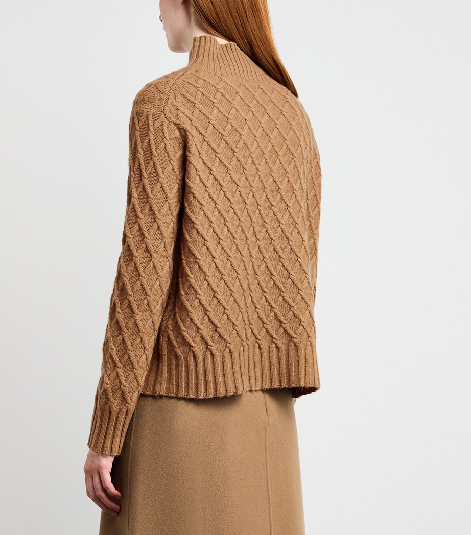 Camel Hair Jacquard Rollneck Sweater CAMEL Image 4