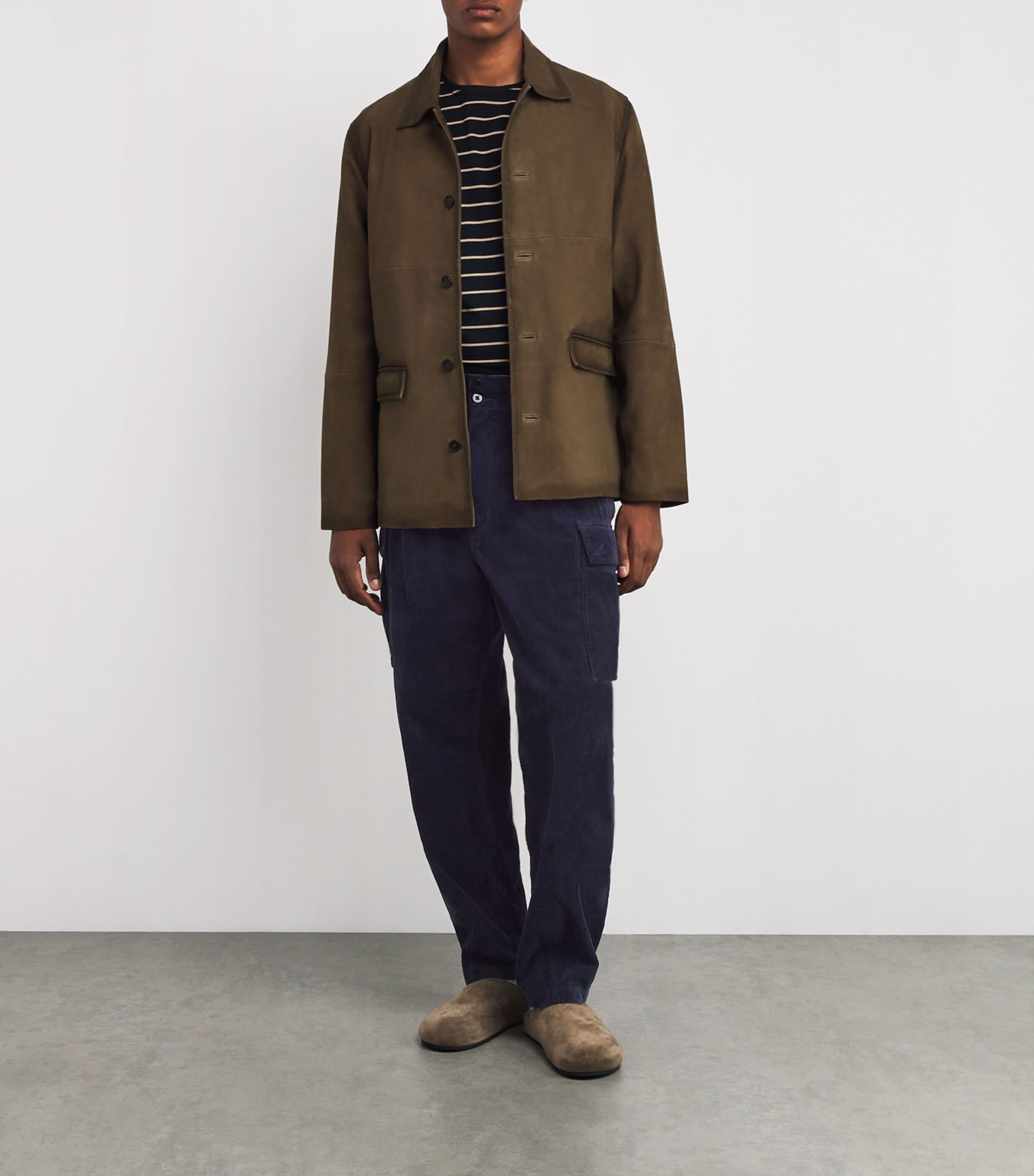 Polo Ralph Lauren Mens Cotton Corduroy Cargo Trousers Navy Image 2
