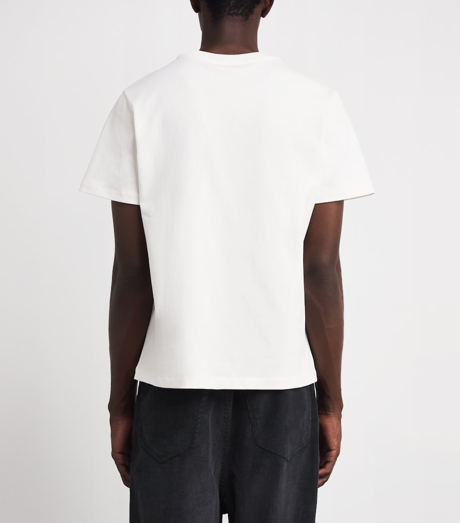 Cotton Logo T-Shirt BLANC/KAKI Image 4