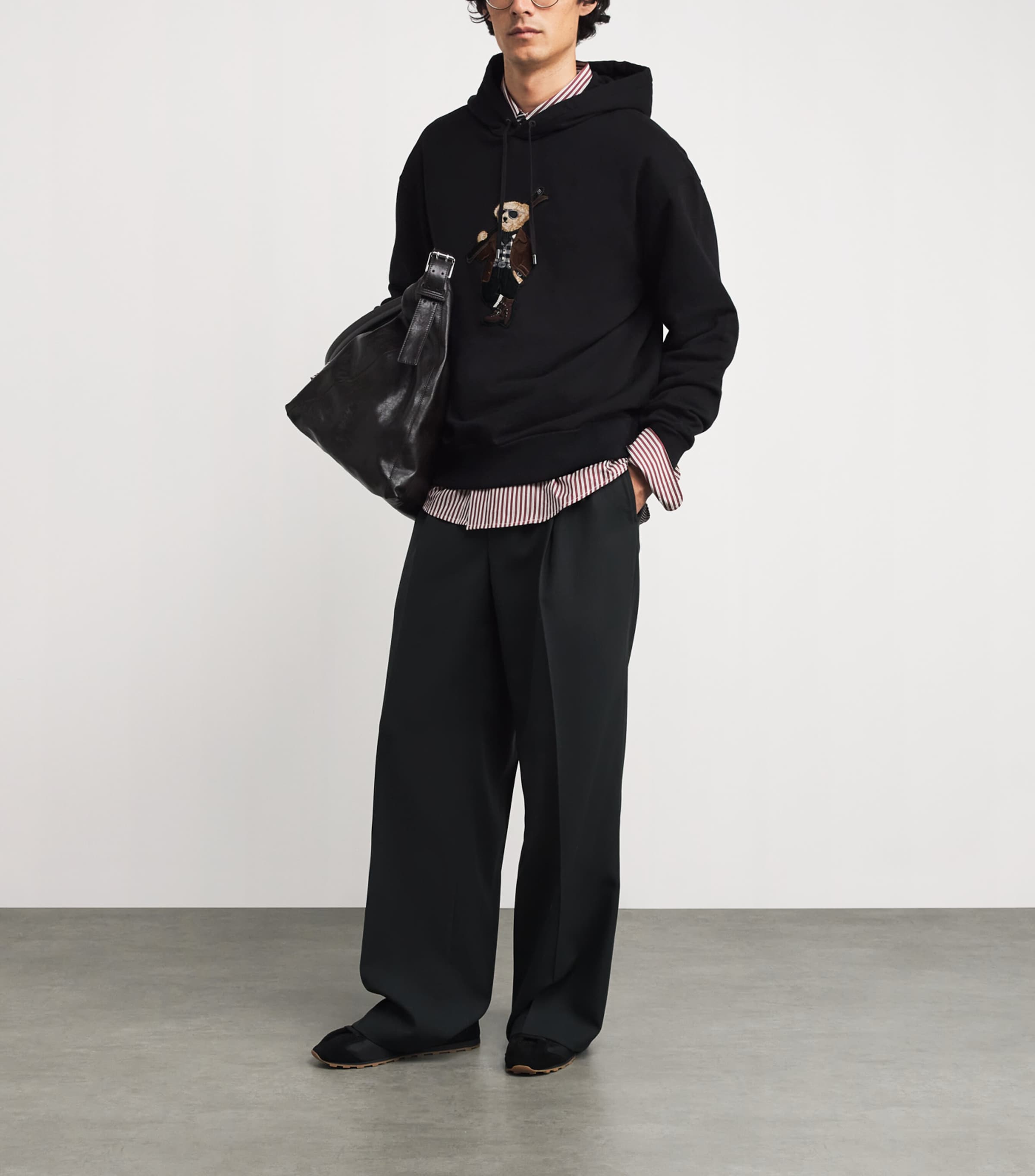 Cotton-Cashmere Polo Bear Hoodie CLASSIC BLACK Image 2