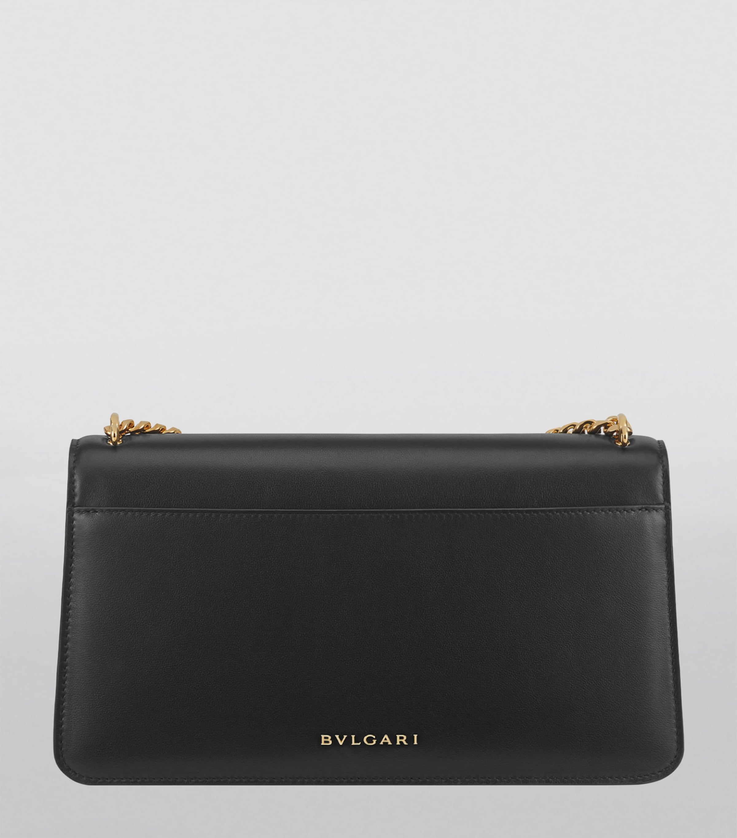 Leather Serpenti East-West Shoulder Bag BLACK Image 3