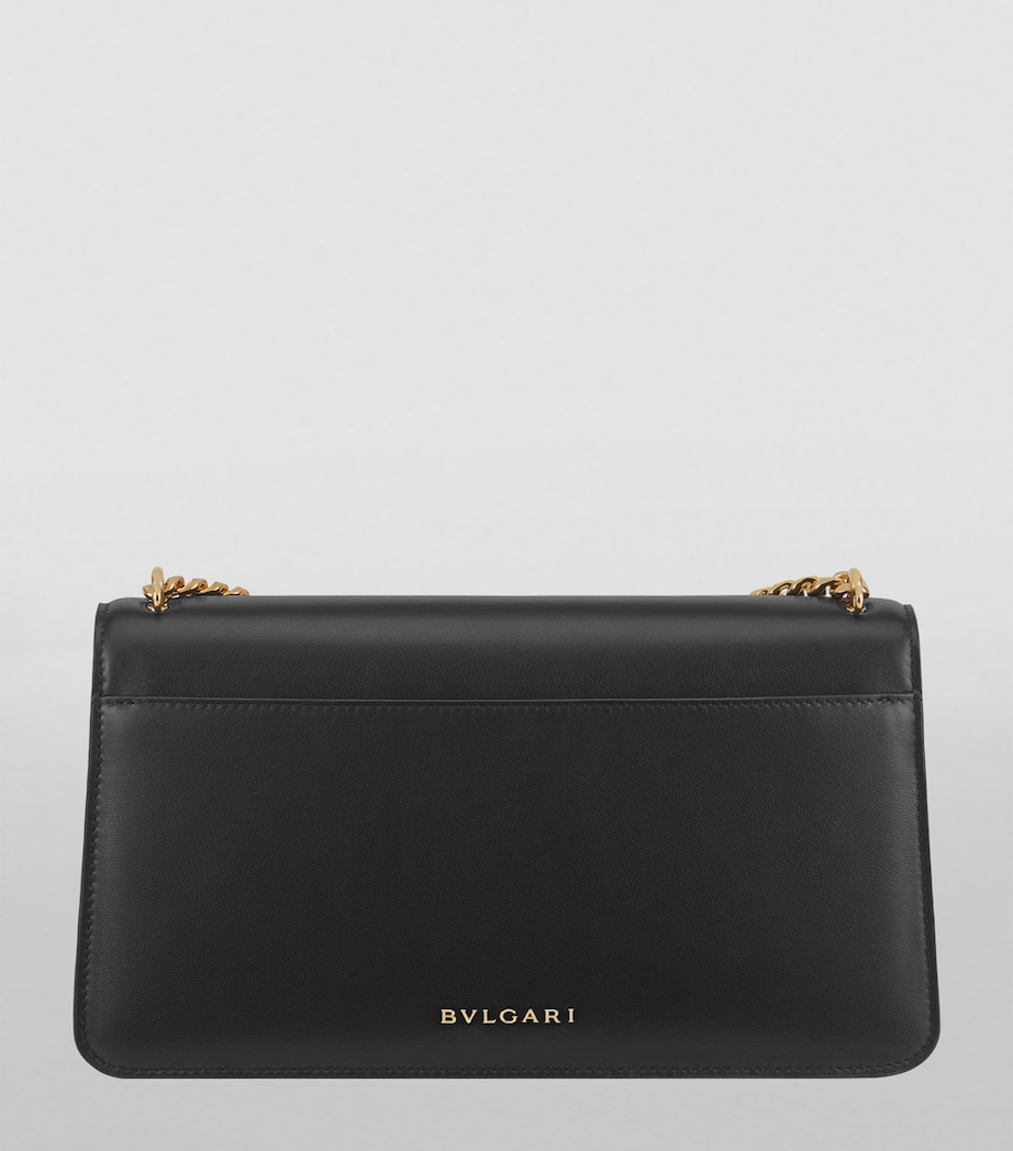 Leather Serpenti East-West Shoulder Bag BLACK Image 3