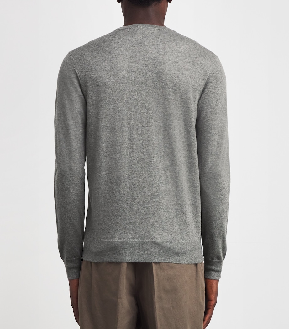 Cashmere Crew-Neck Sweater CLS LT GREY HEATHER Image 4