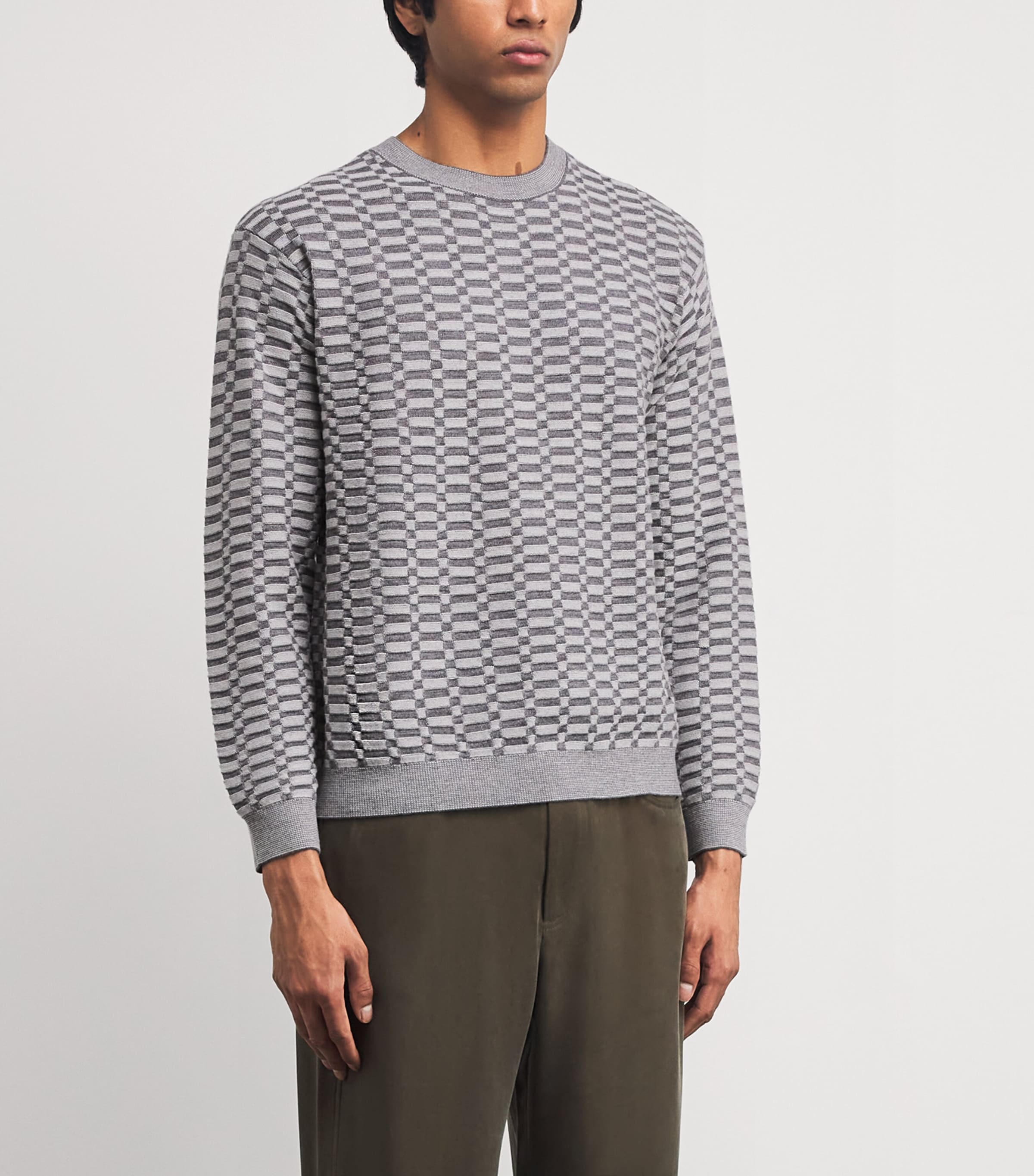 Virgin Wool Op-Art Sweater F8047 Image 3