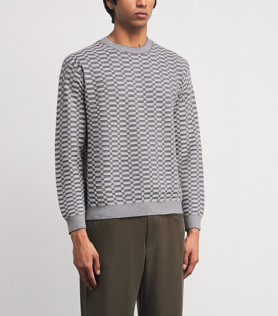 Virgin Wool Op-Art Sweater F8047 Image 3