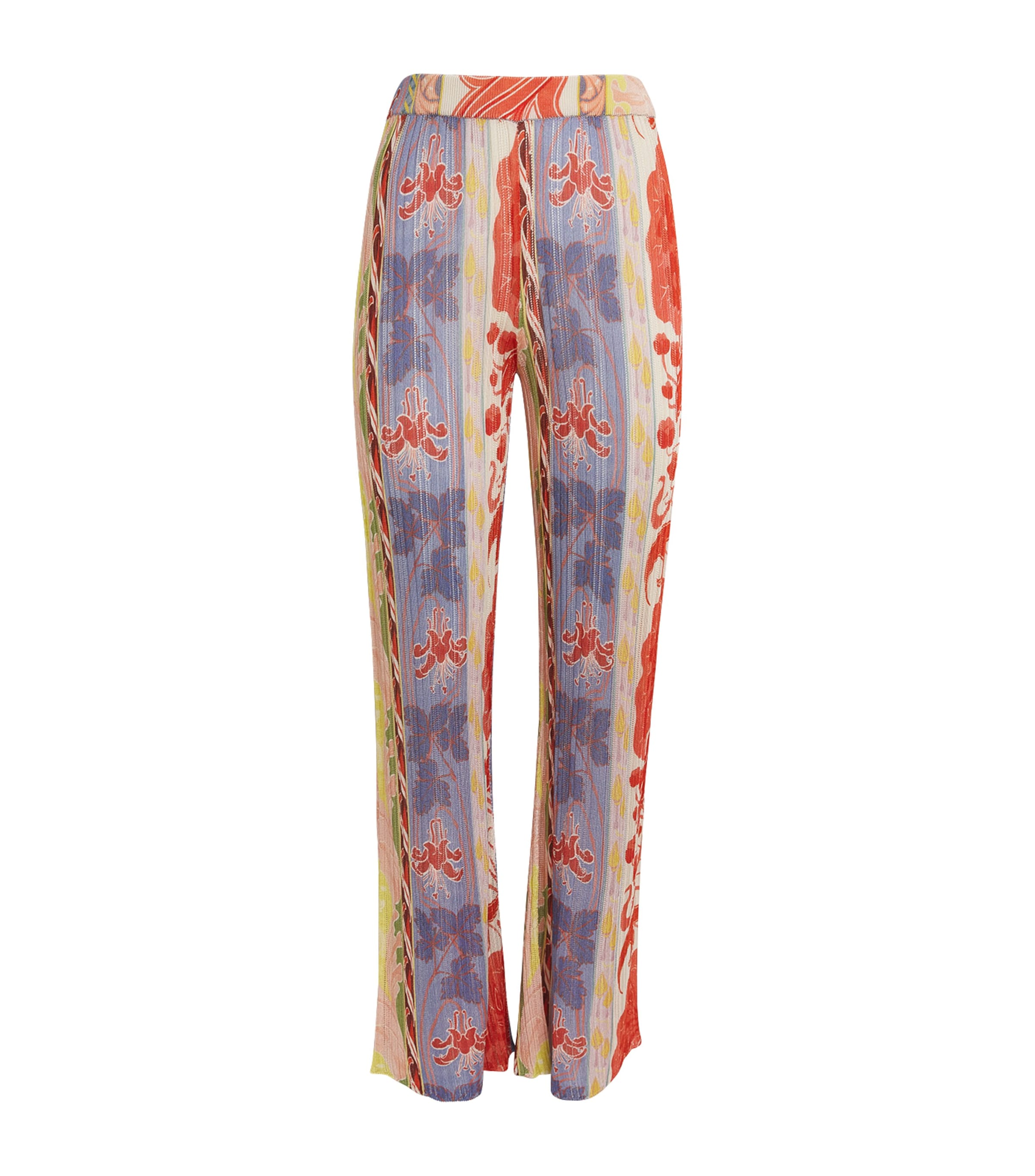 Etro Printed Plissé Trousers In Multi