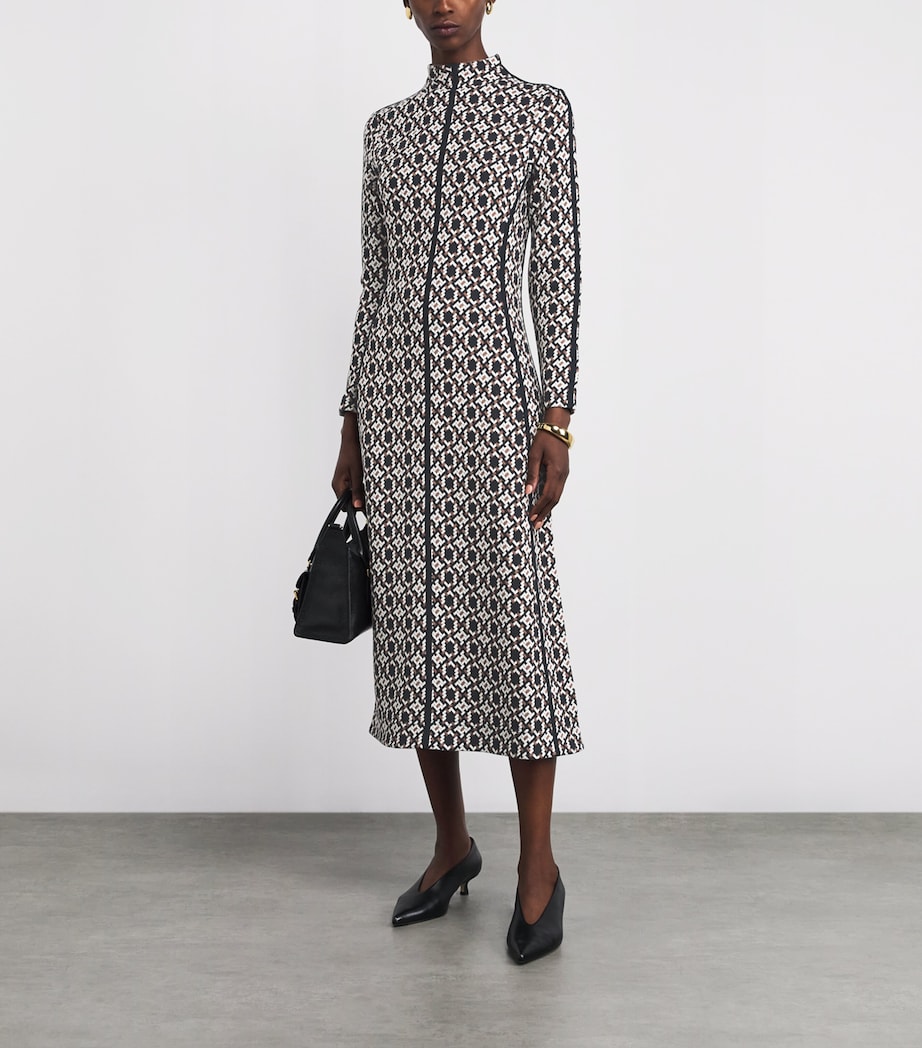 Jacquard Graphic Midi Dress NAVY MULTI Image 2