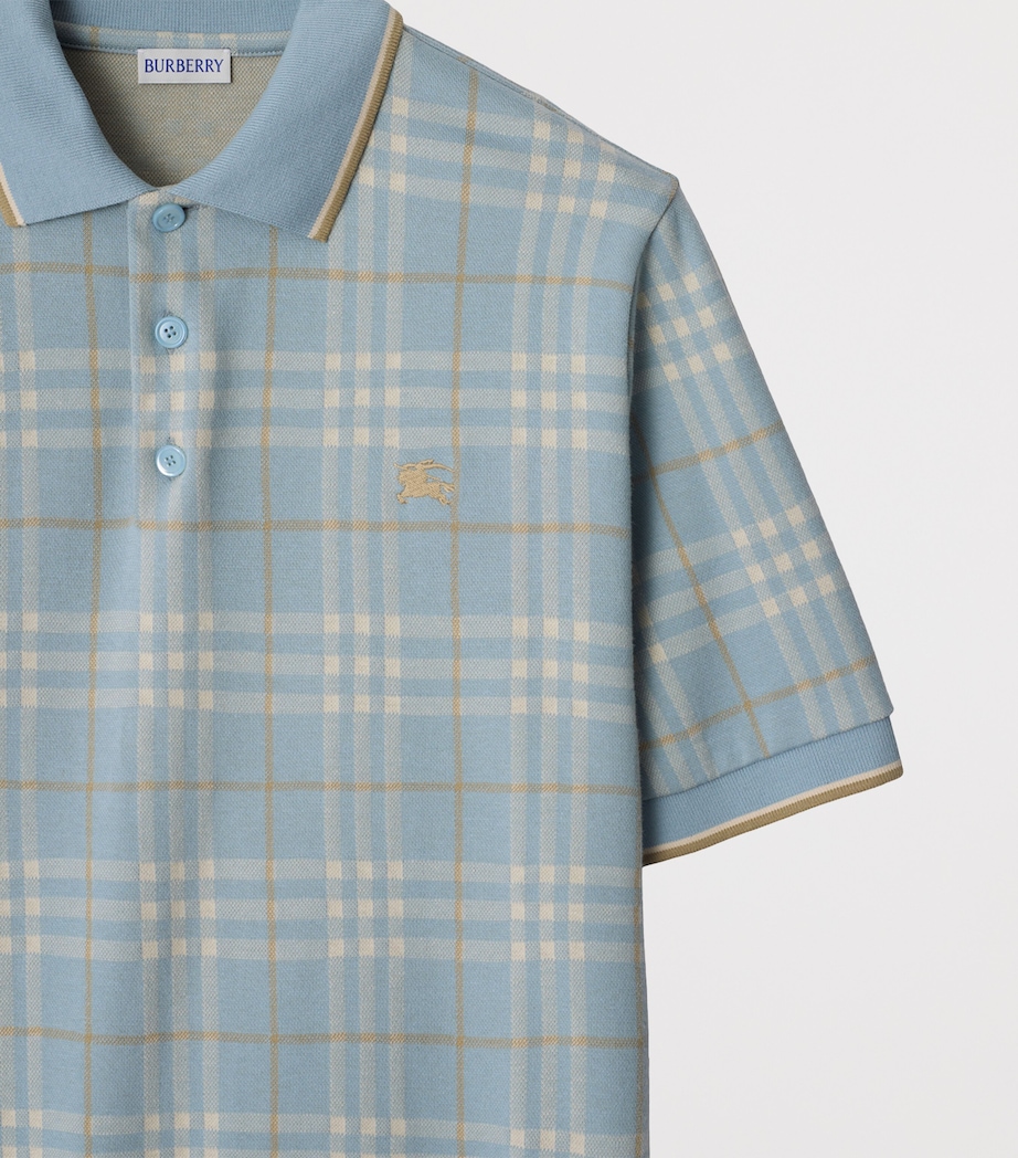 Cotton Check Jacquard Polo Shirt FOG IP CHECK Image 5