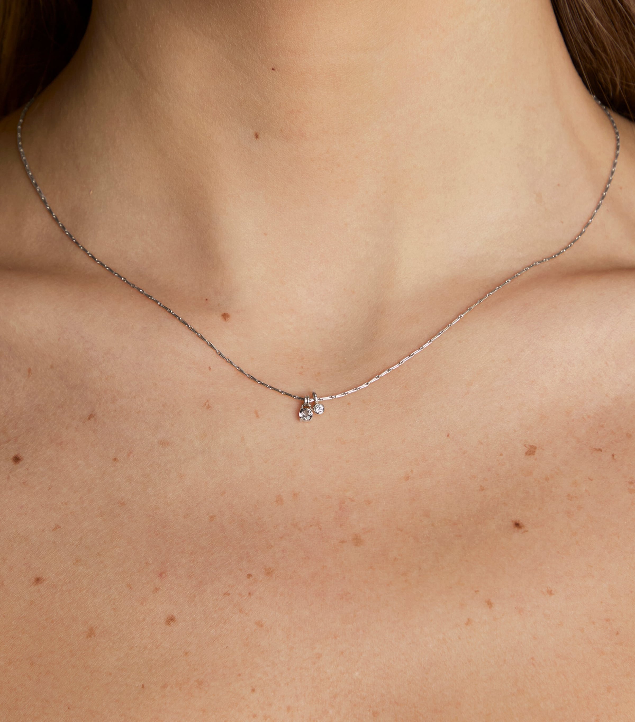 Astrid & Miyu Rhodium-Plated Charm Necklace White Gold Image 2