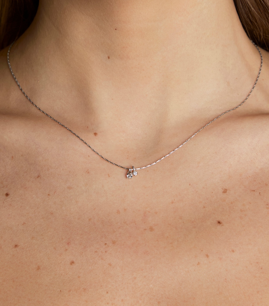Astrid & Miyu Rhodium-Plated Charm Necklace White Gold Image 2