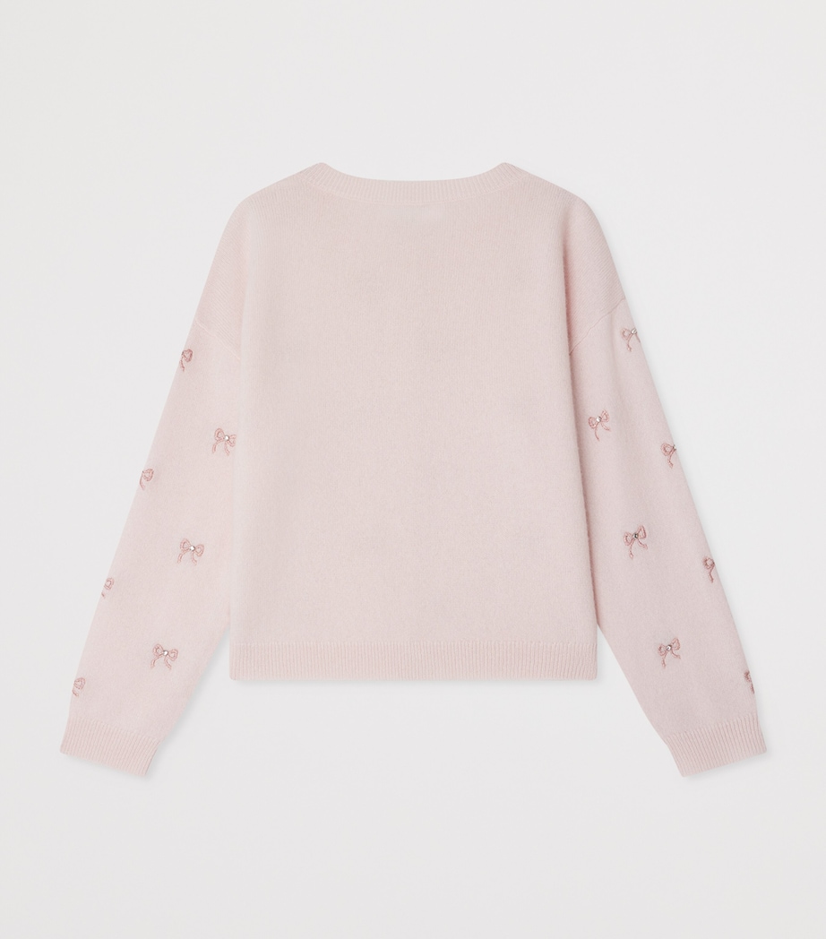 Cashmere Embroidered Jabara Cardigan (4-8 Years) UPB ROSE FARD Image 2