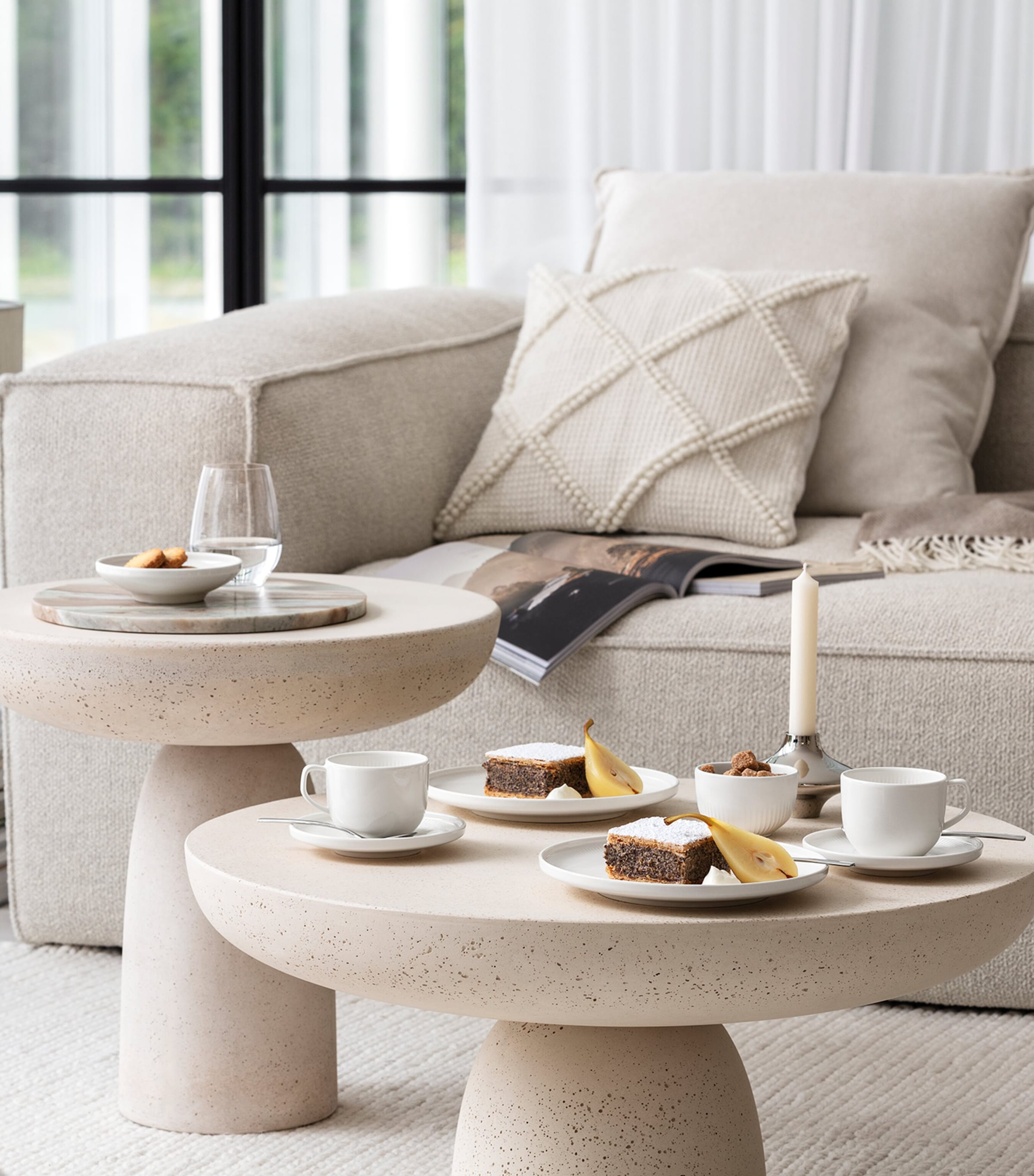 Set of 6 Porcelain Afina Salad Plates (22cm) WHITE Image 3