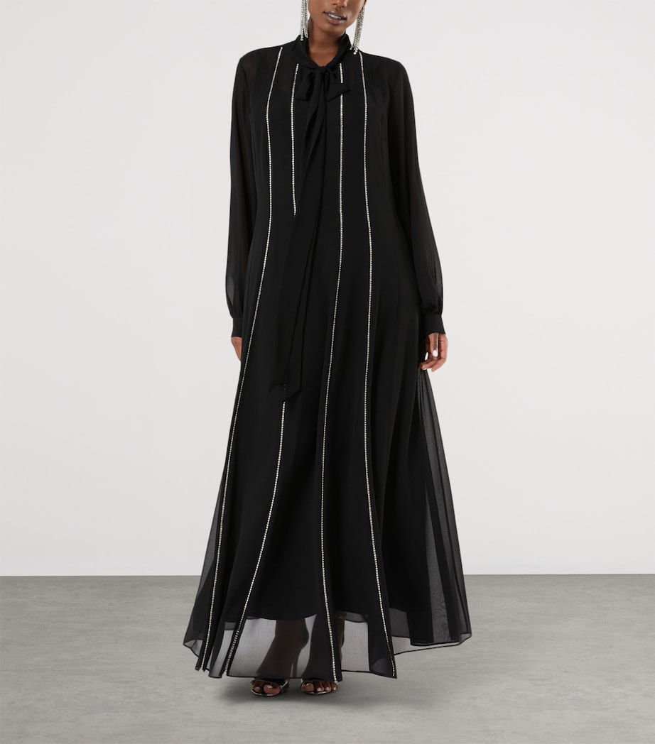 Marina Rinaldi Womens Embellished Pussybow Maxi Dress Black Image 4