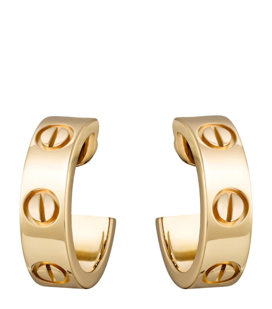 Yellow Gold LOVE Hoop Earrings YELLOW GOLD Image 1