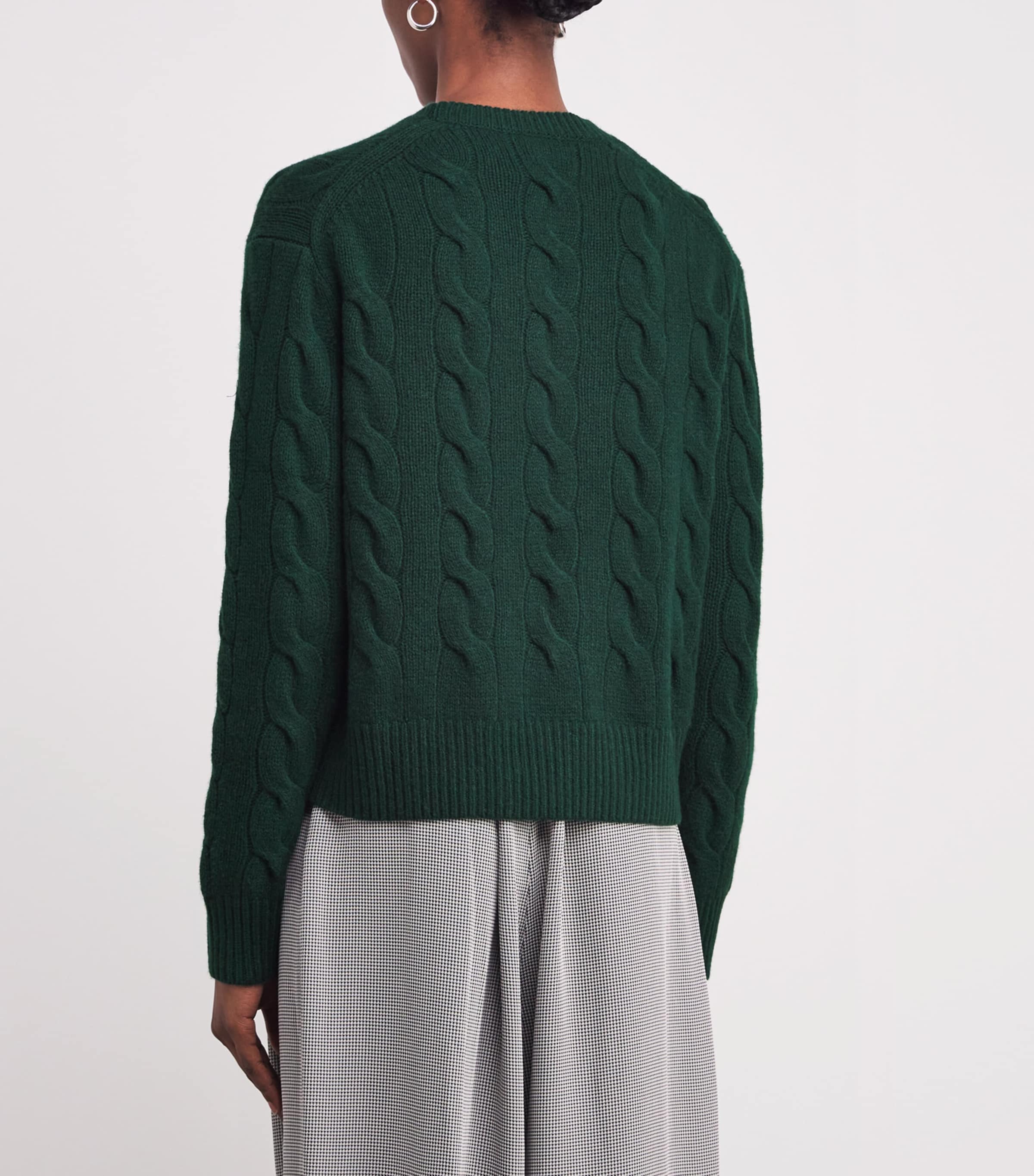 Wool-Cashmere Cable-Knit Sweater COLLEGE GREEN Image 4