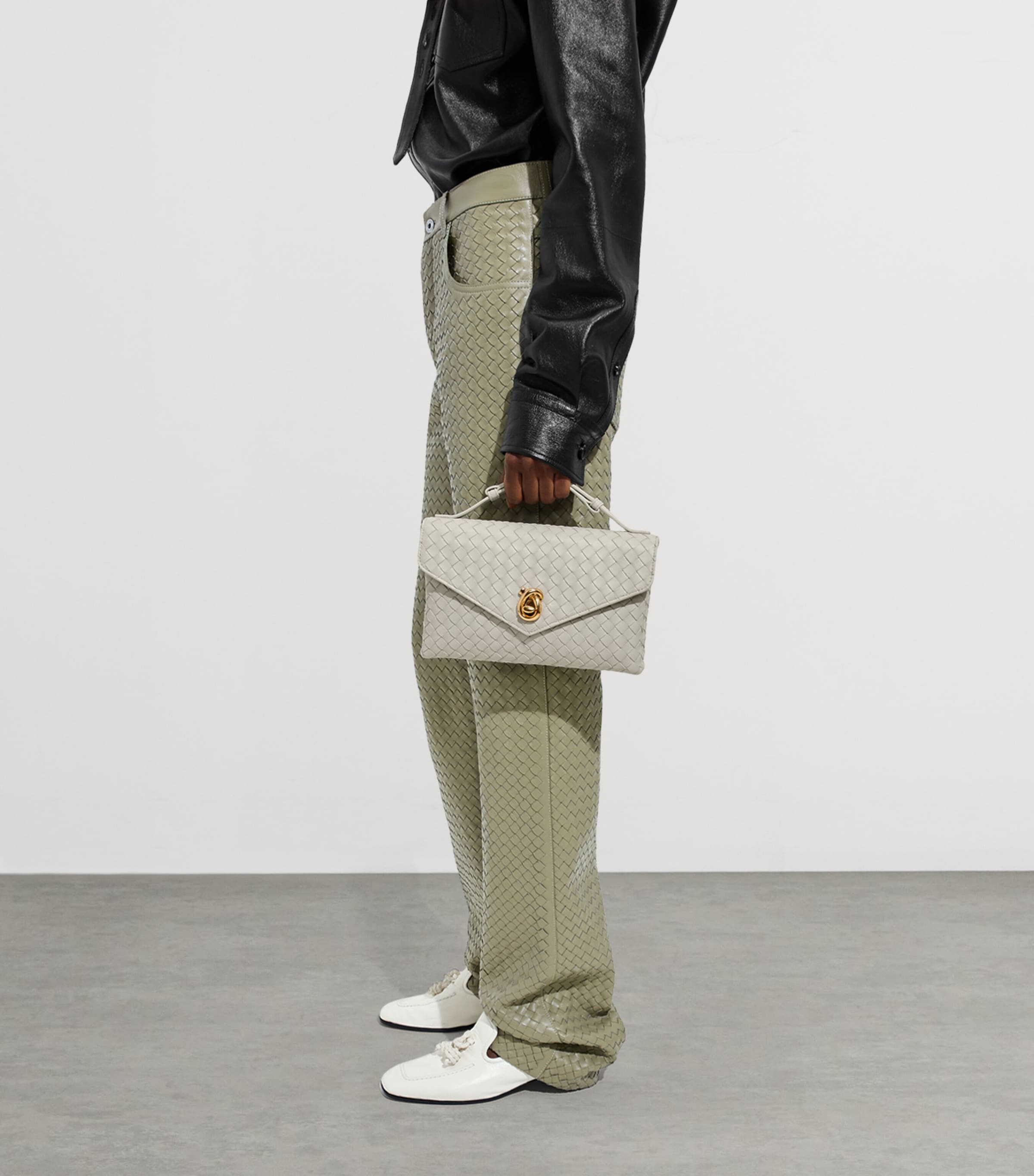 Bottega Veneta Leather Knot Lock Top-Handle Bag Image 2