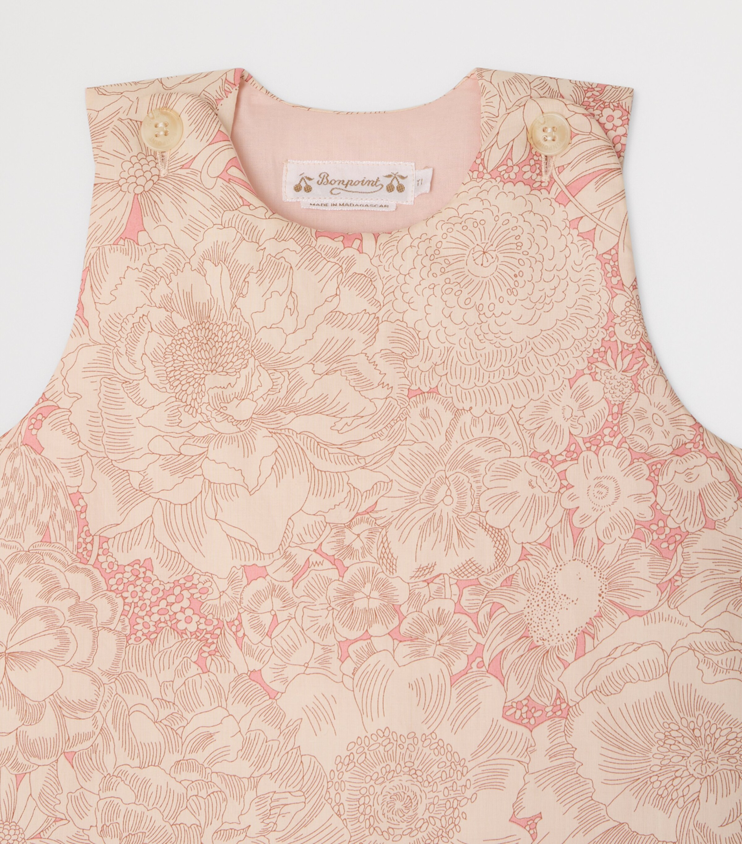 Bonpoint Cotton Joujou Sleeping Bag Fl Rose Moyen Image 3