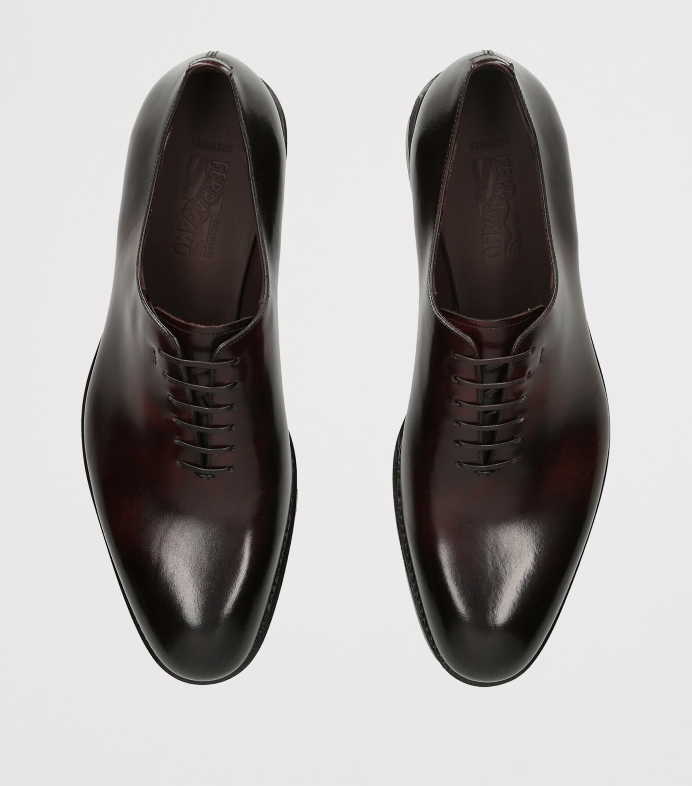 Salvatore Ferragamo Leather Oxford Shoes Dark Brown Image 3