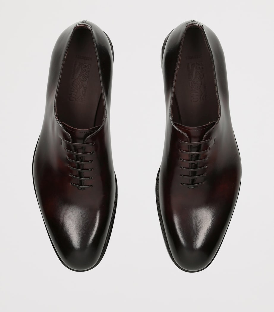 Salvatore Ferragamo Leather Oxford Shoes Dark Brown Image 3