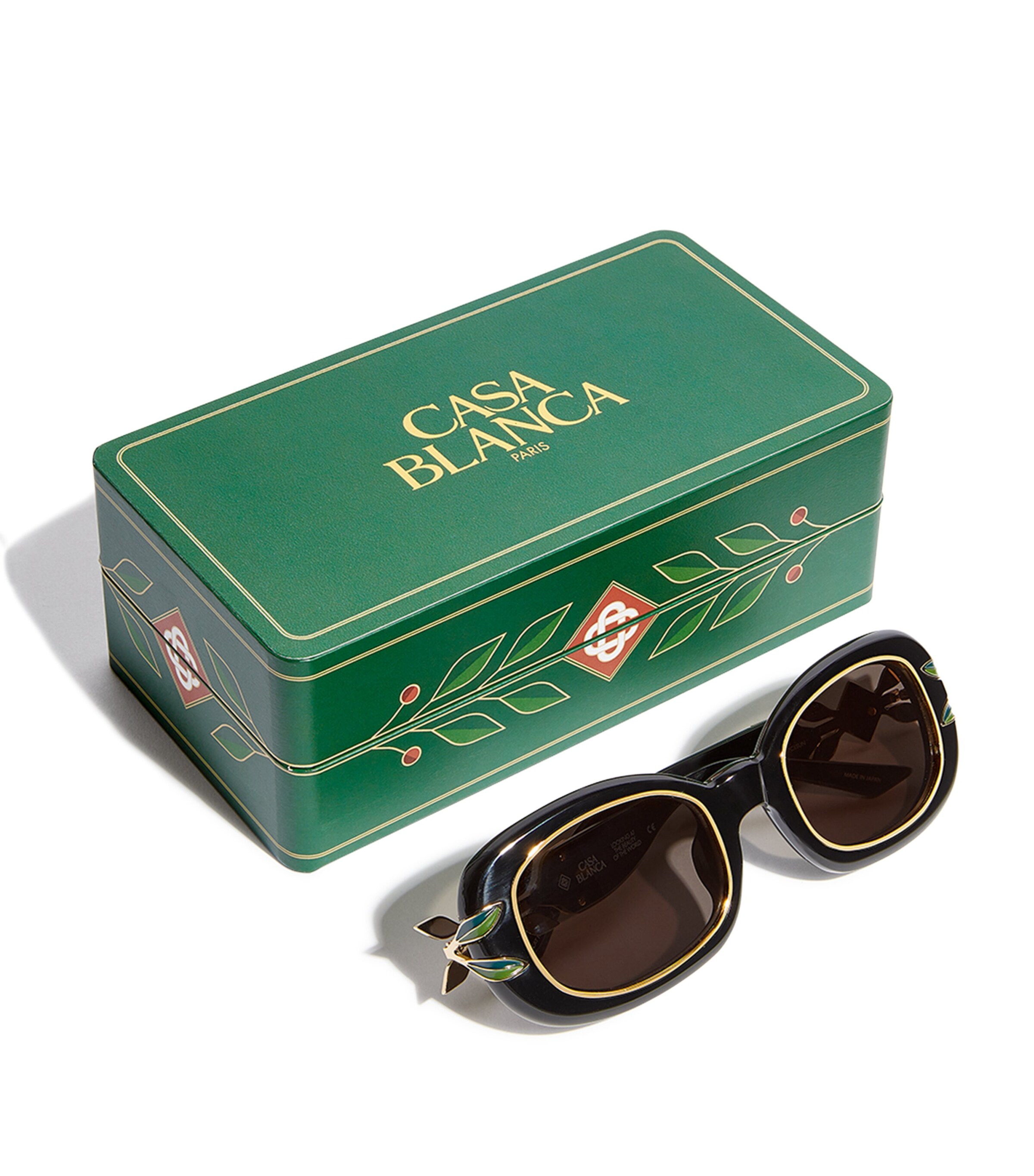 Casablanca Laurel Oval Sunglasses Black/gold/laurel/gy Image 3