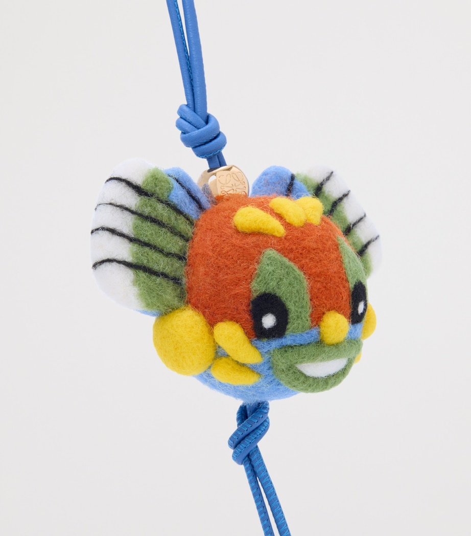 LOEWE x Louis Wain Wool Felt Knight Cat Charm Red/blue Image 2
